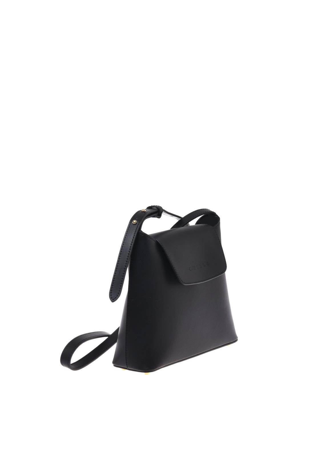 Black leather crossbody bag