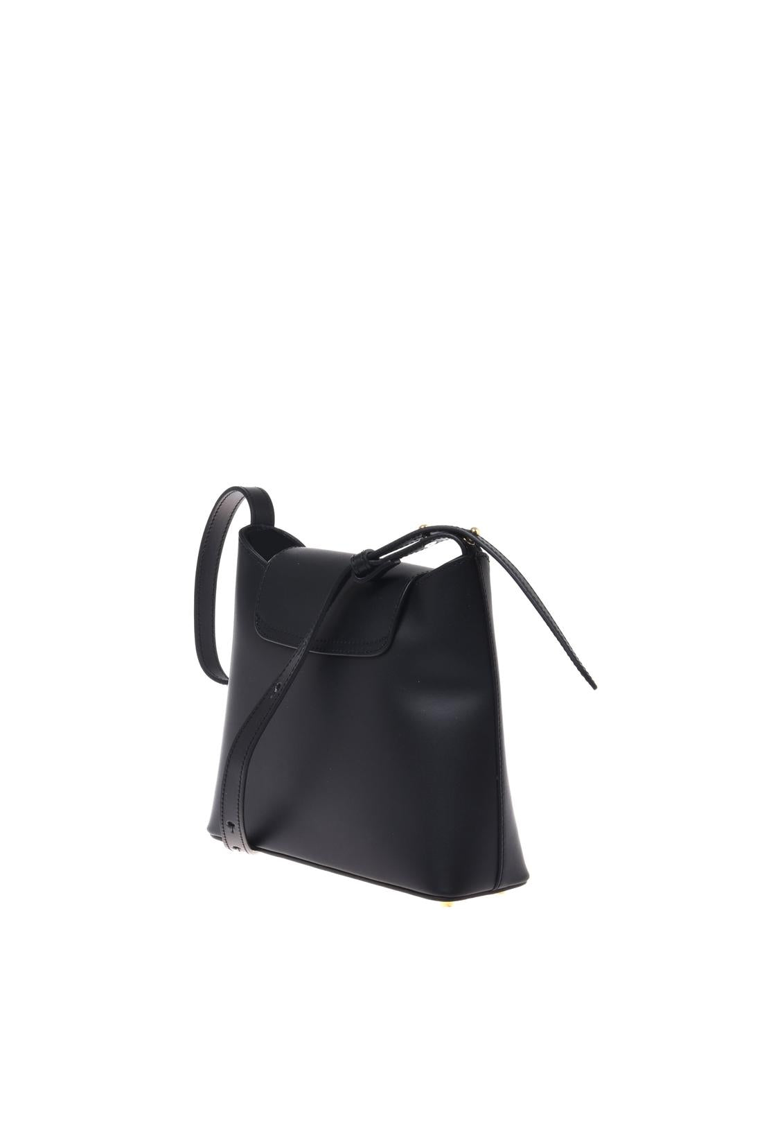 Black leather crossbody bag