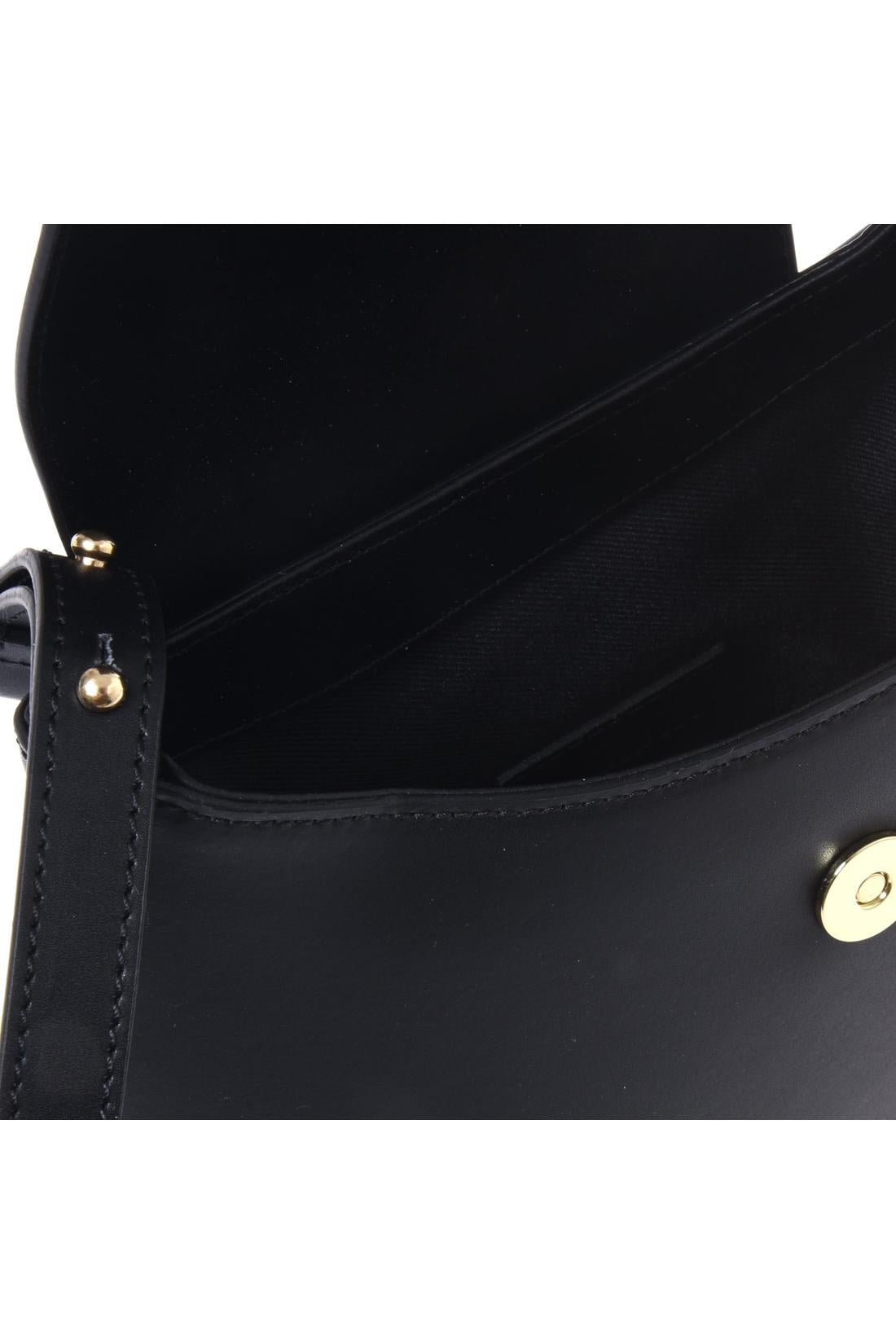 Black leather crossbody bag