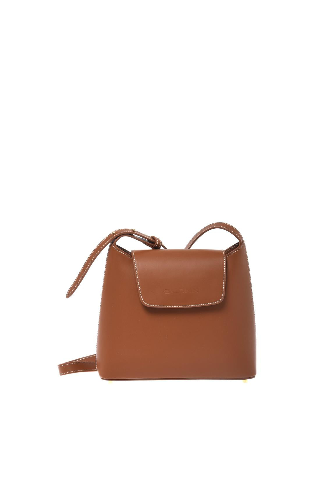 Brown leather crossbody bag