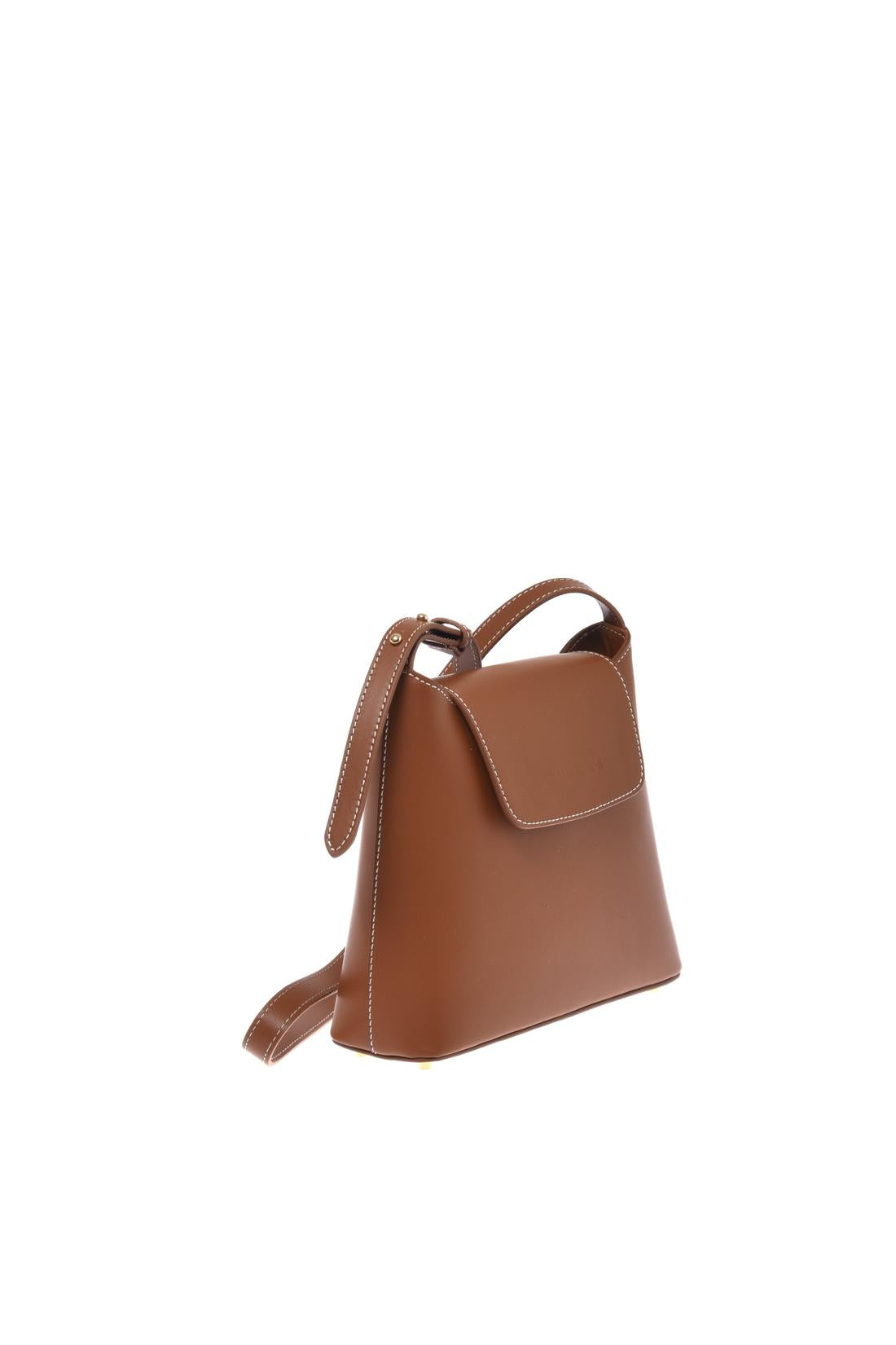 Brown leather crossbody bag