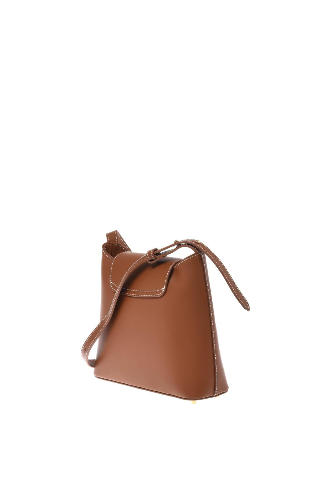 Brown leather crossbody bag