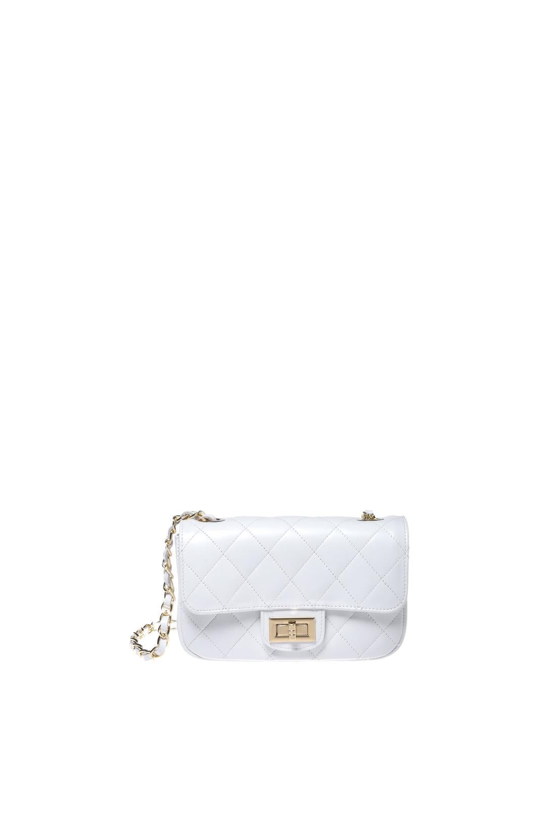 Shoulder bag in white quilted leather-Baldinini-OUTLET-BIANCO-ARCHIVIST-ARCHIVE-SALE