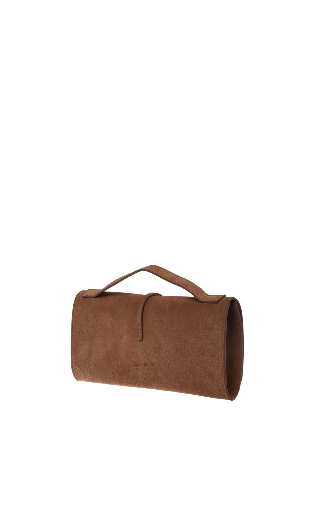 Brown nappa leather clutch