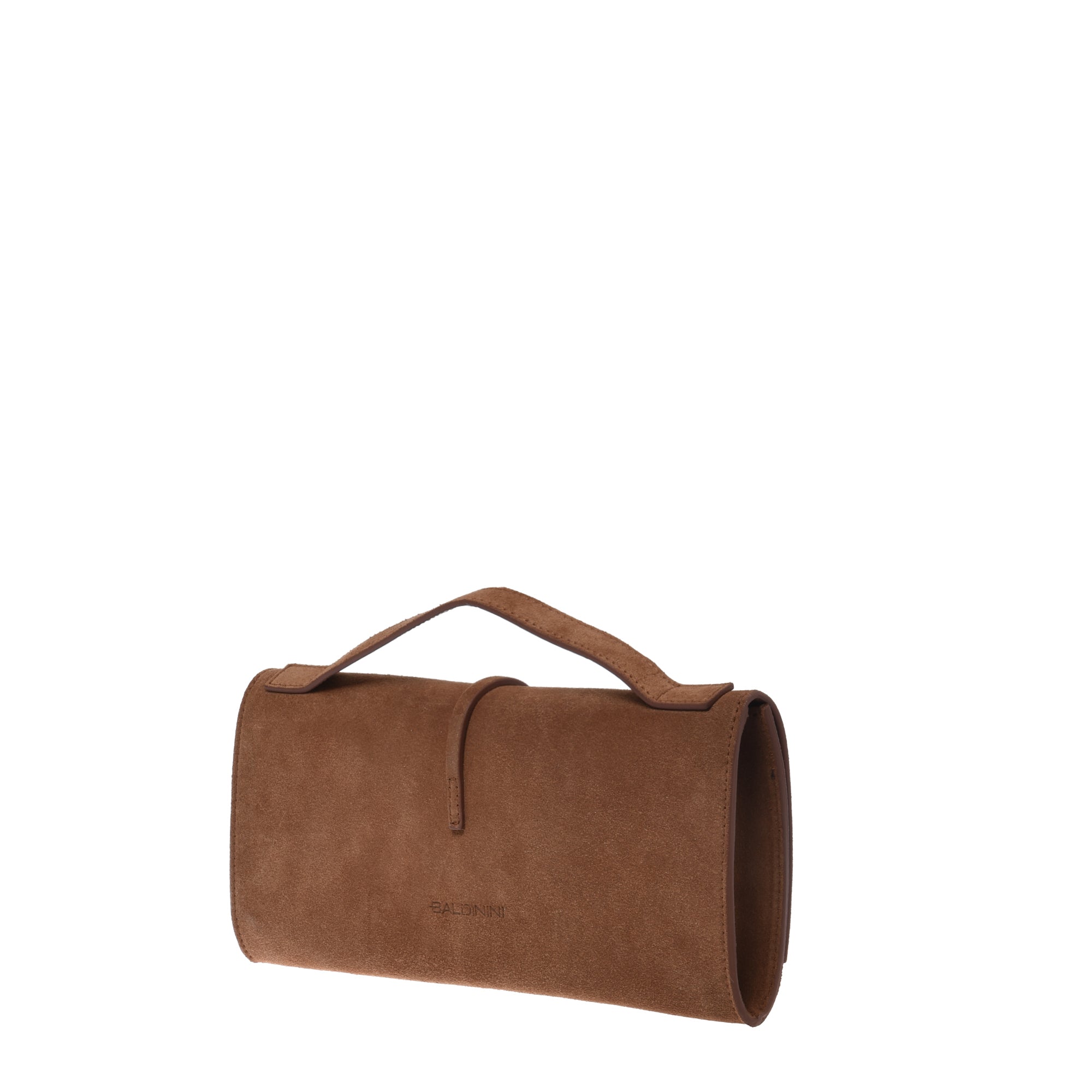 Brown nappa leather clutch