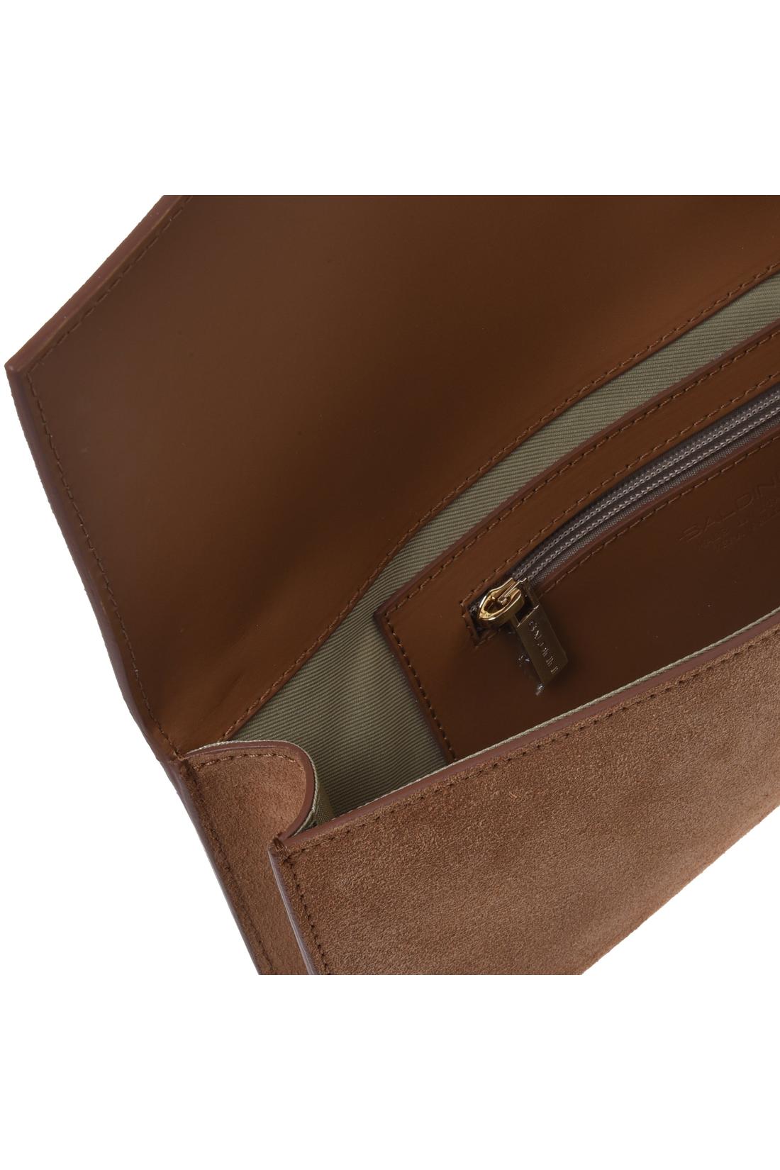 Brown nappa leather clutch