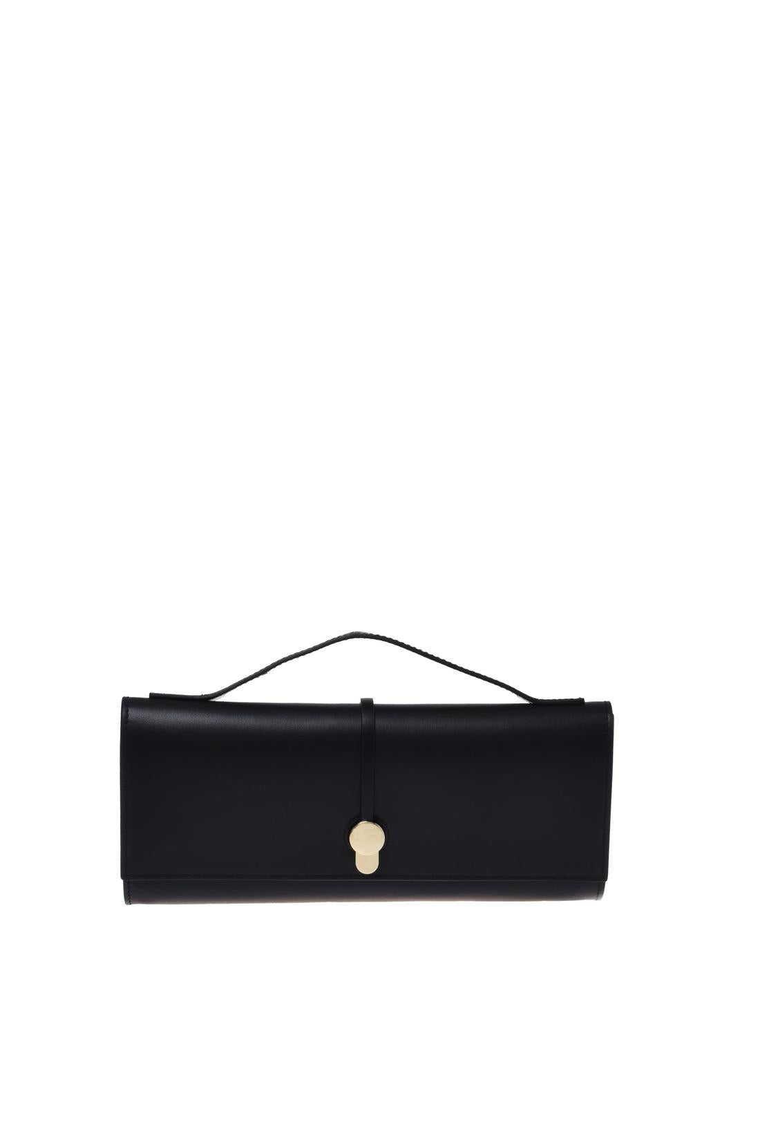 Black nappa leather clutch