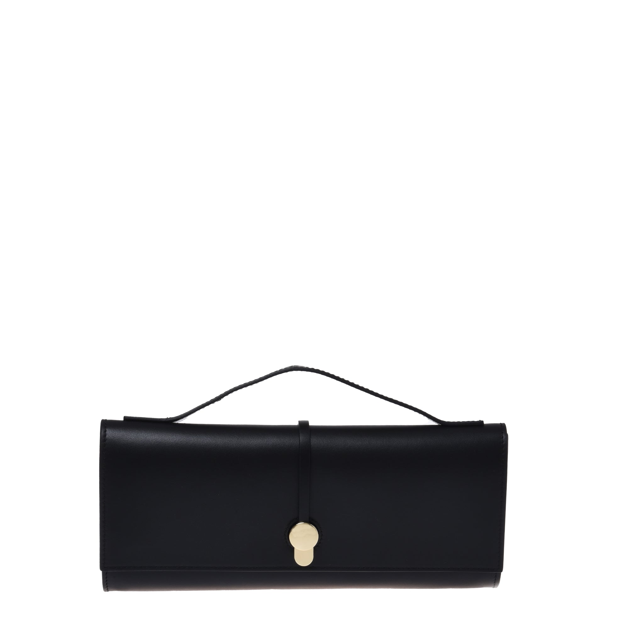 Black nappa leather clutch