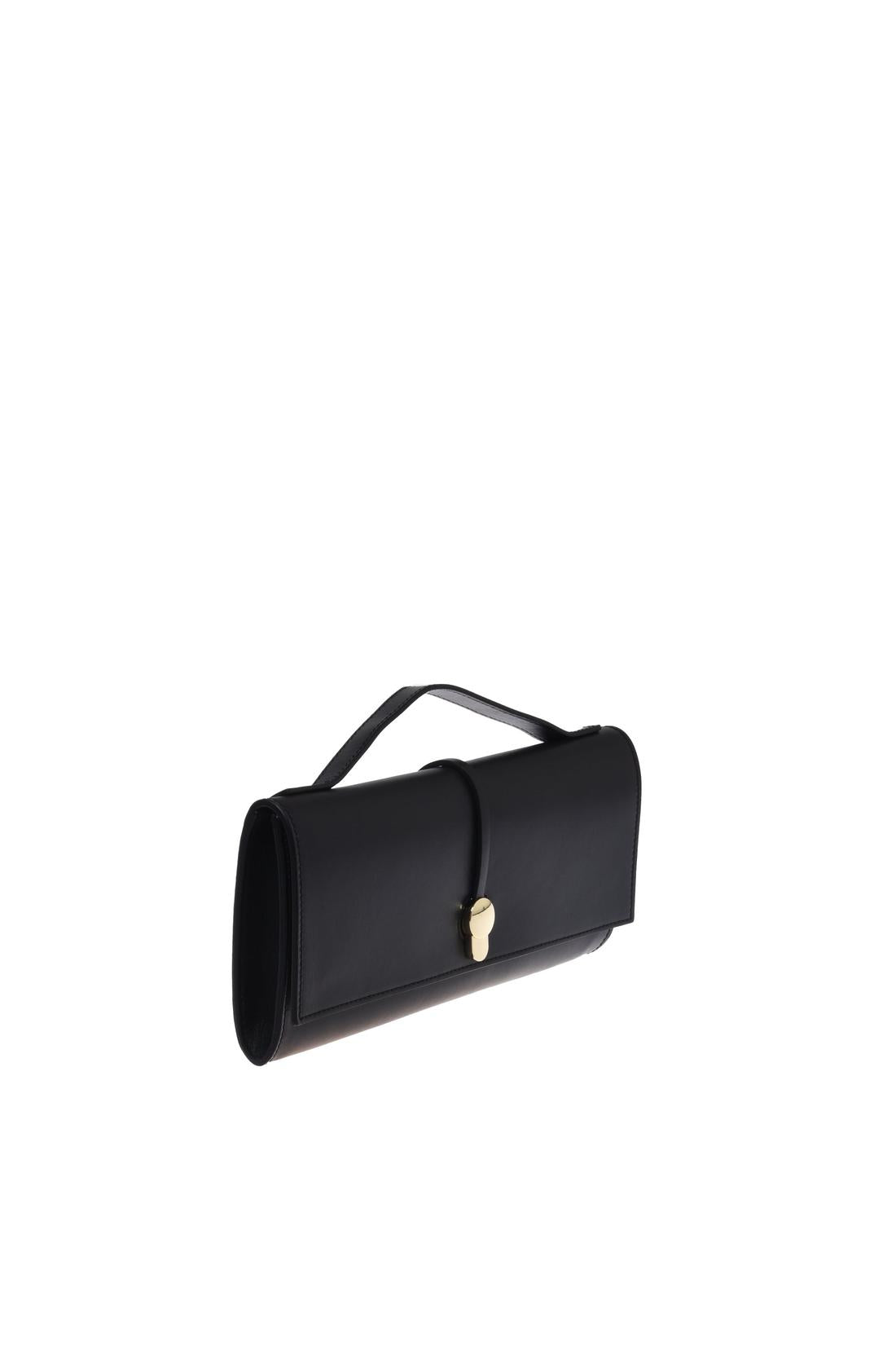 Black nappa leather clutch