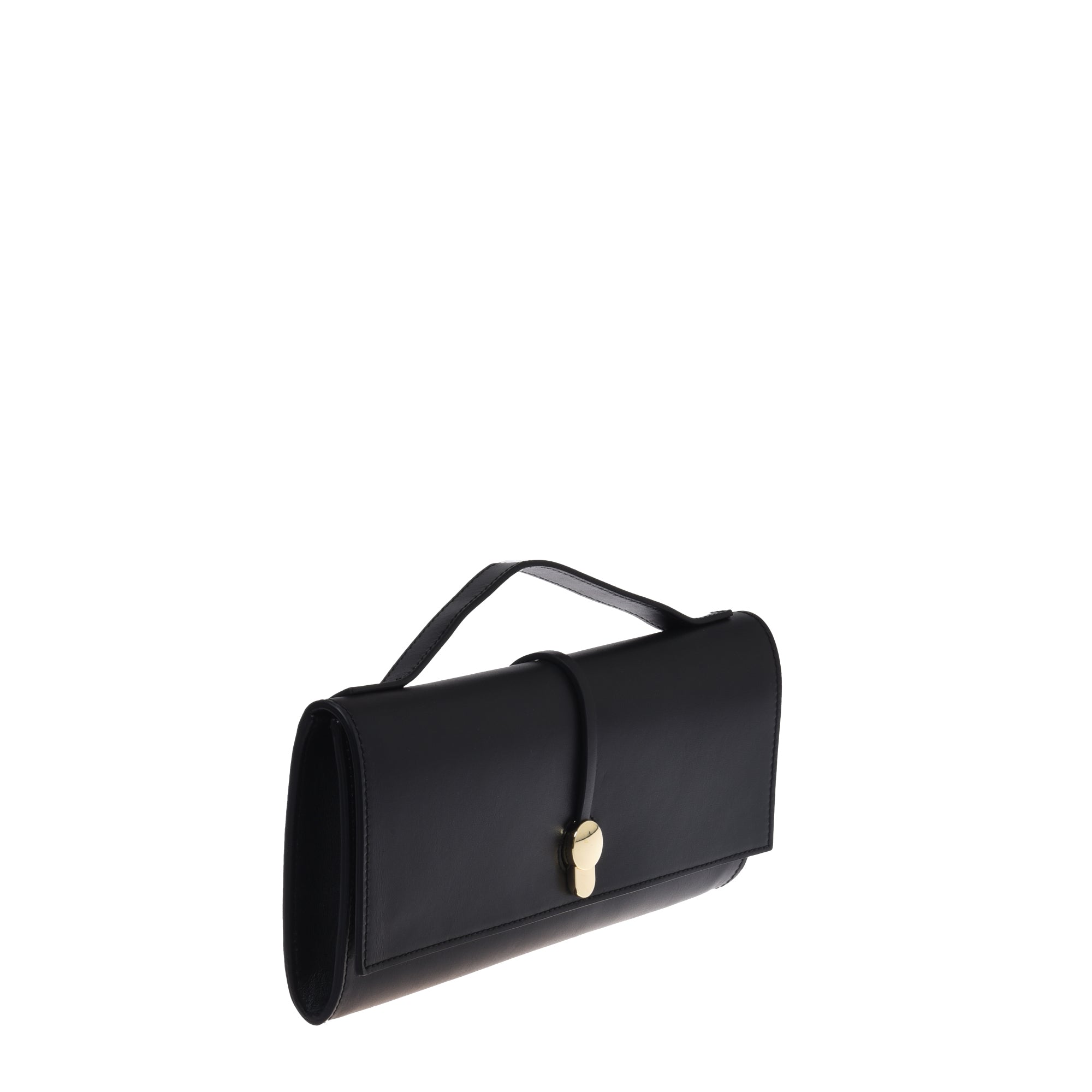 Black nappa leather clutch
