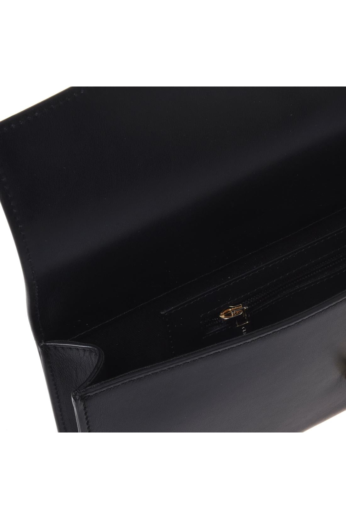 Black nappa leather clutch