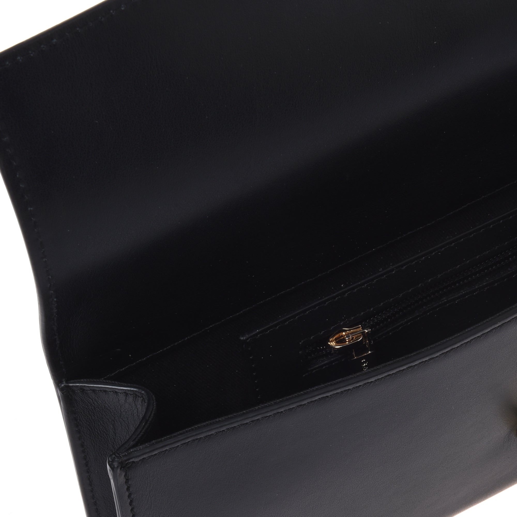 Black nappa leather clutch