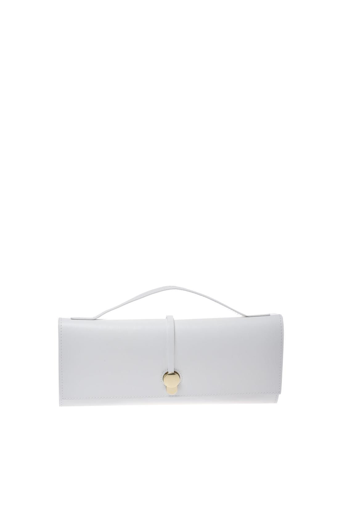 White nappa leather clutch