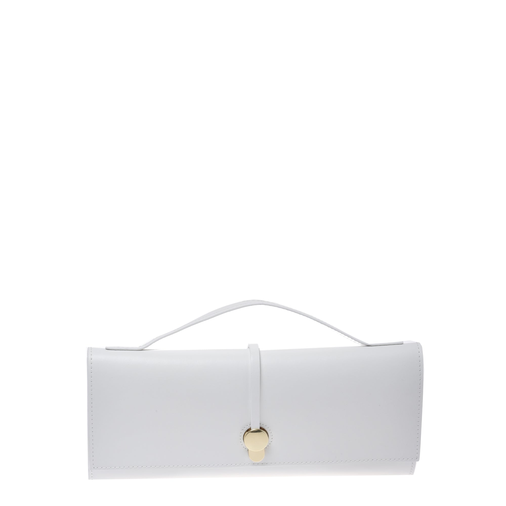 White nappa leather clutch