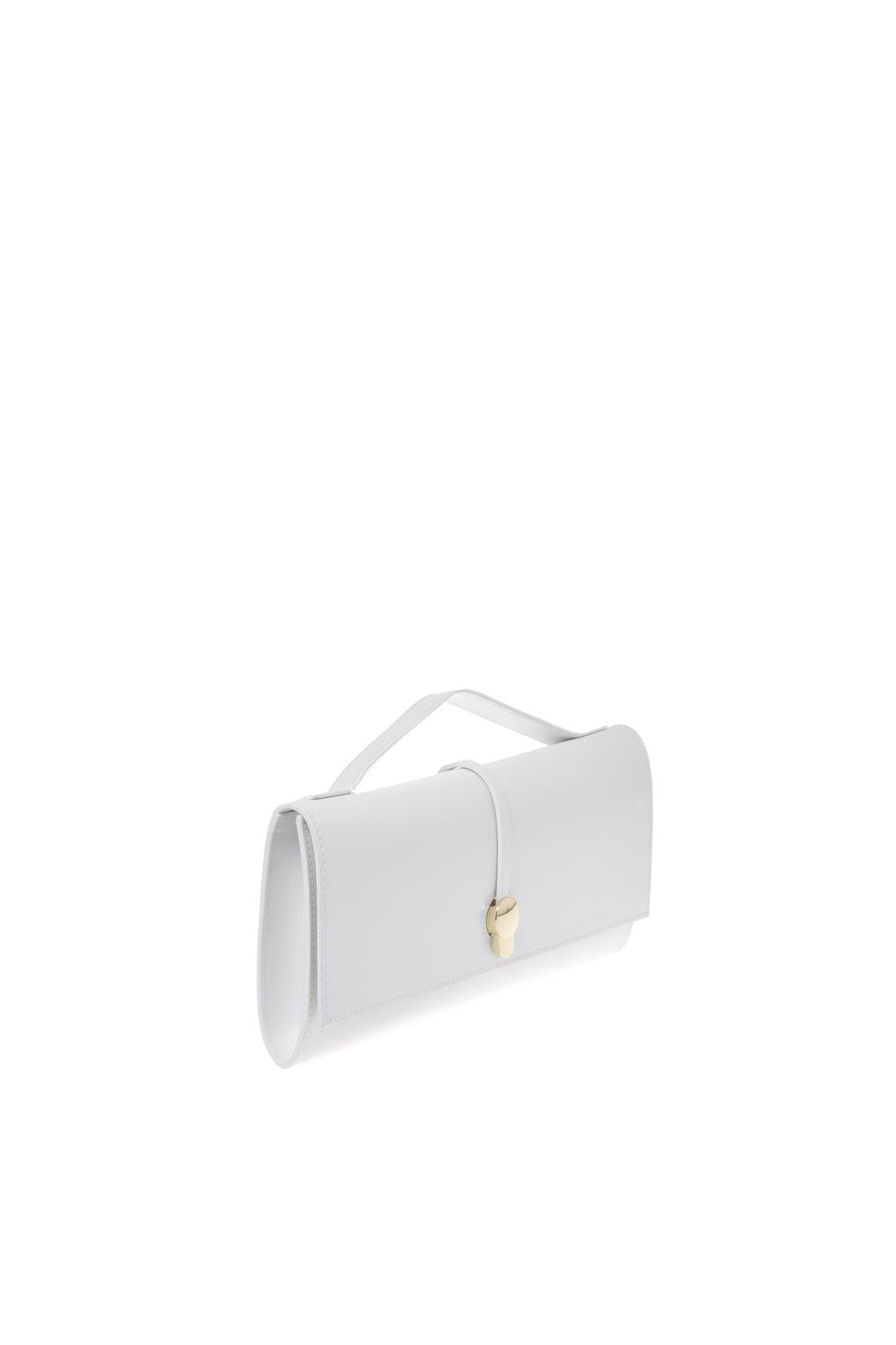 White nappa leather clutch