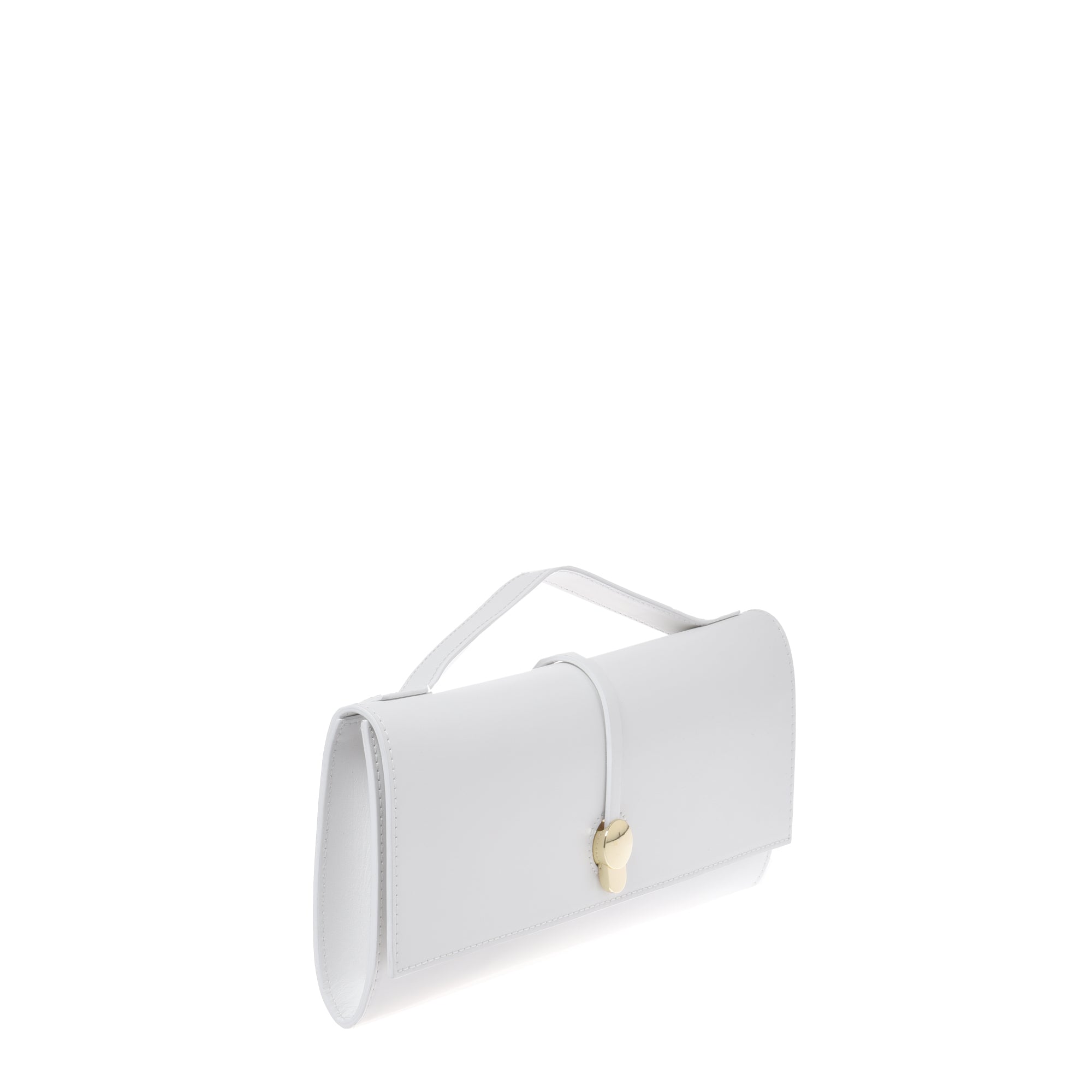 White nappa leather clutch