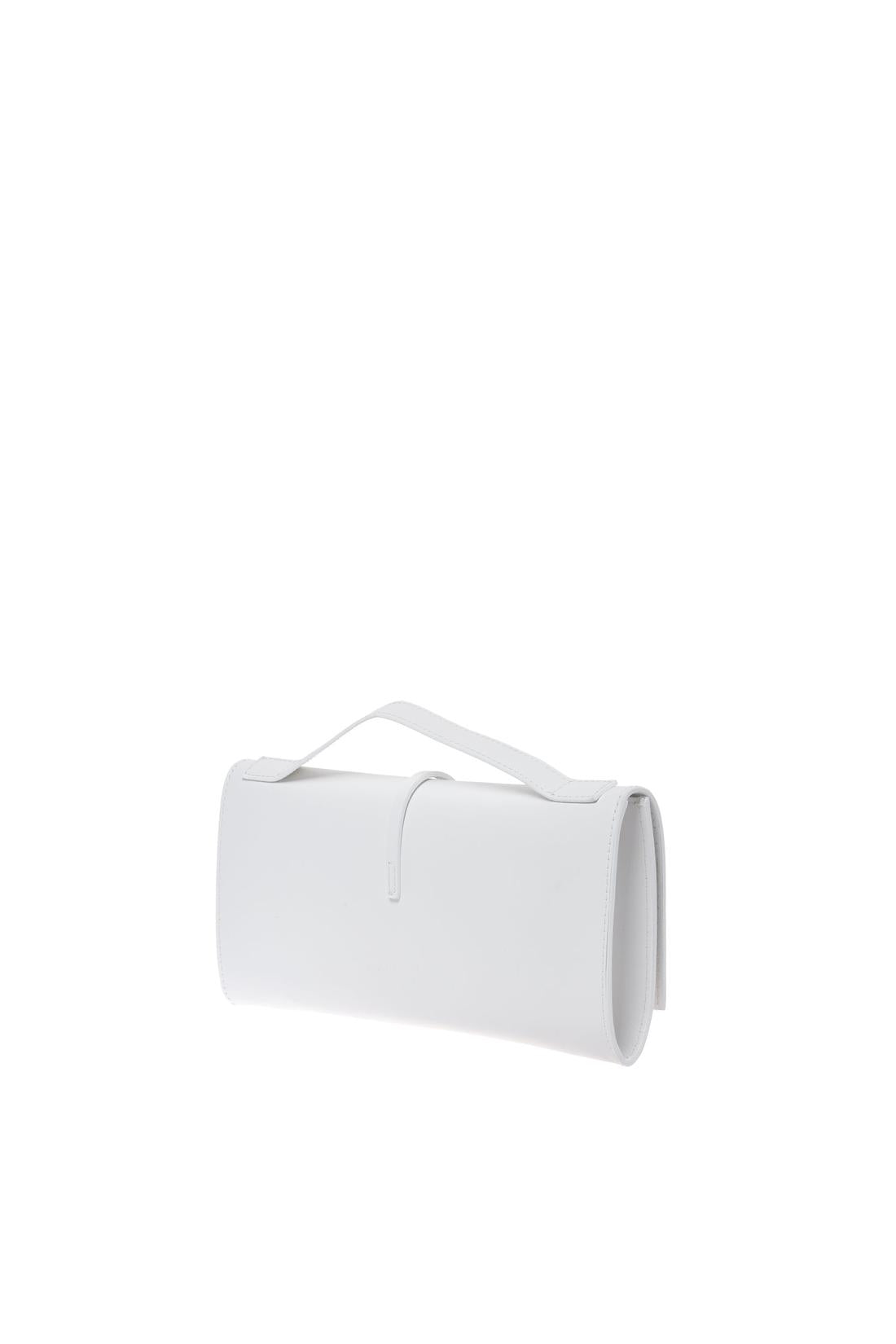 White nappa leather clutch