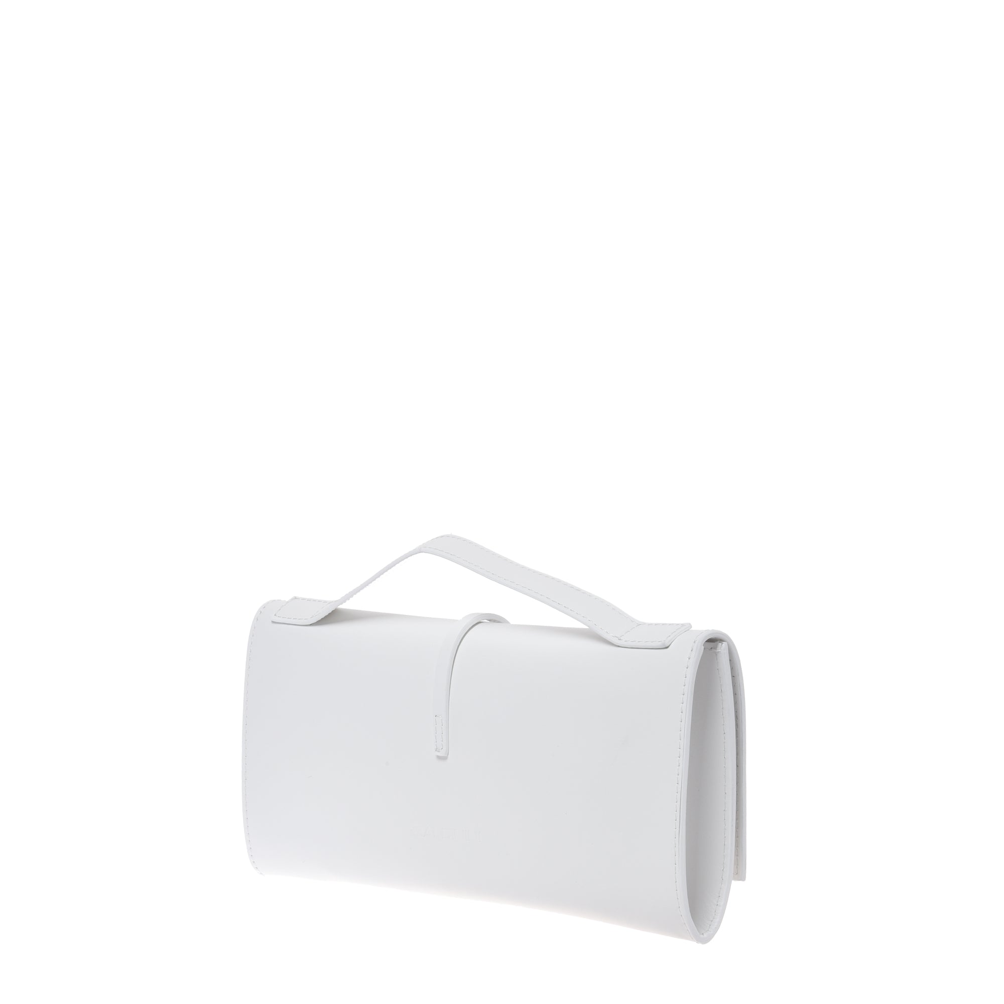 White nappa leather clutch