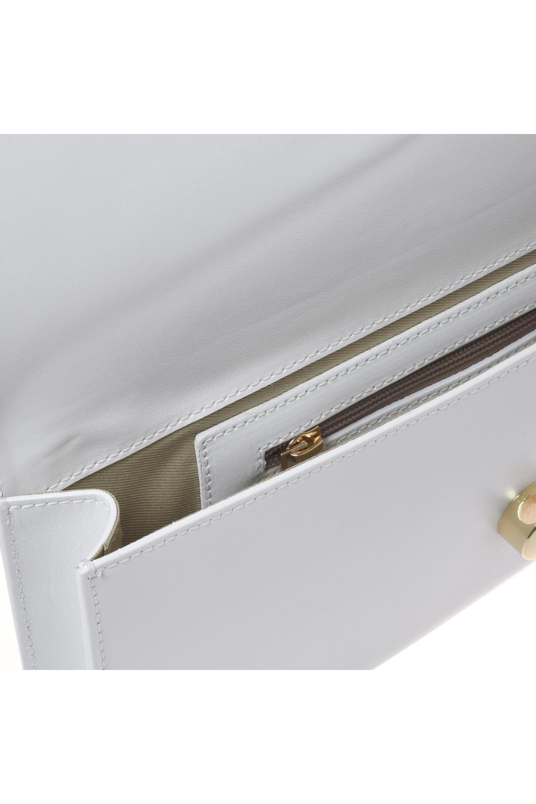 White nappa leather clutch