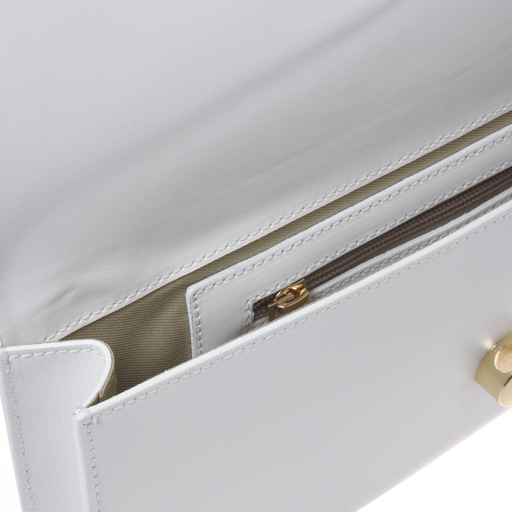 White nappa leather clutch