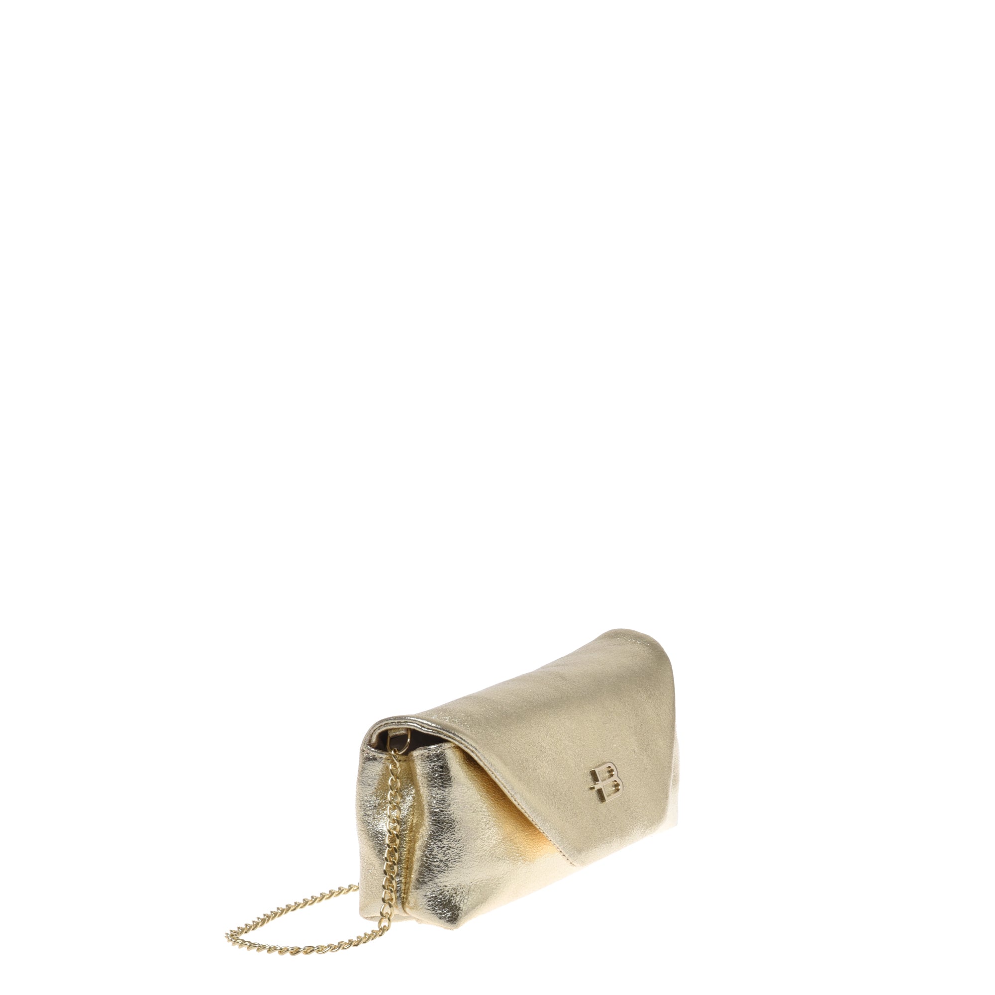 Light gold laminated nappa leather clutch