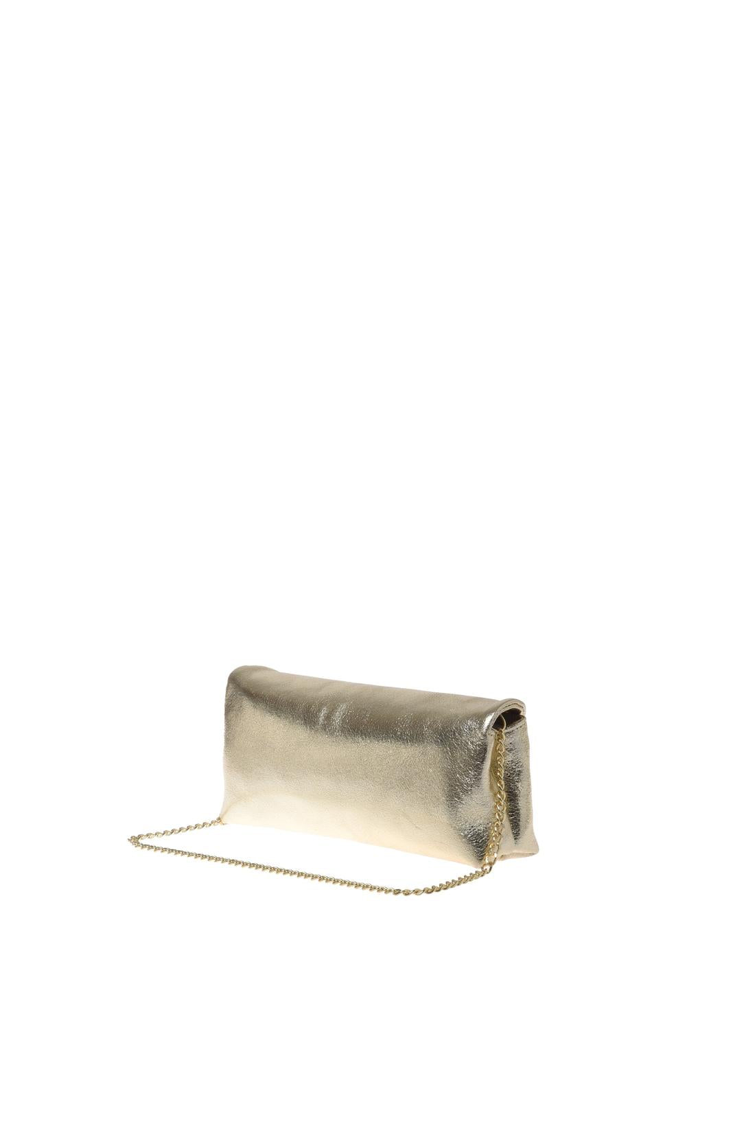 Light gold laminated nappa leather clutch-Baldinini-OUTLET-ARCHIVIST-ARCHIVE-SALE