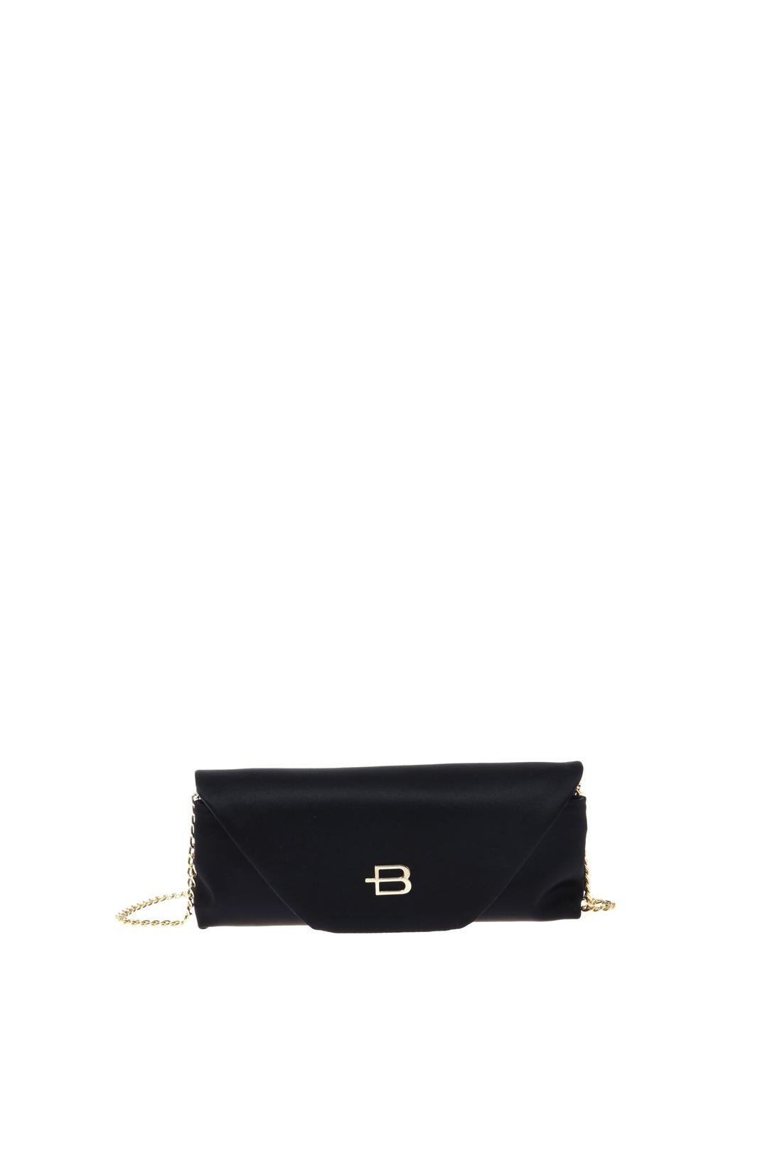 Black satin clutch