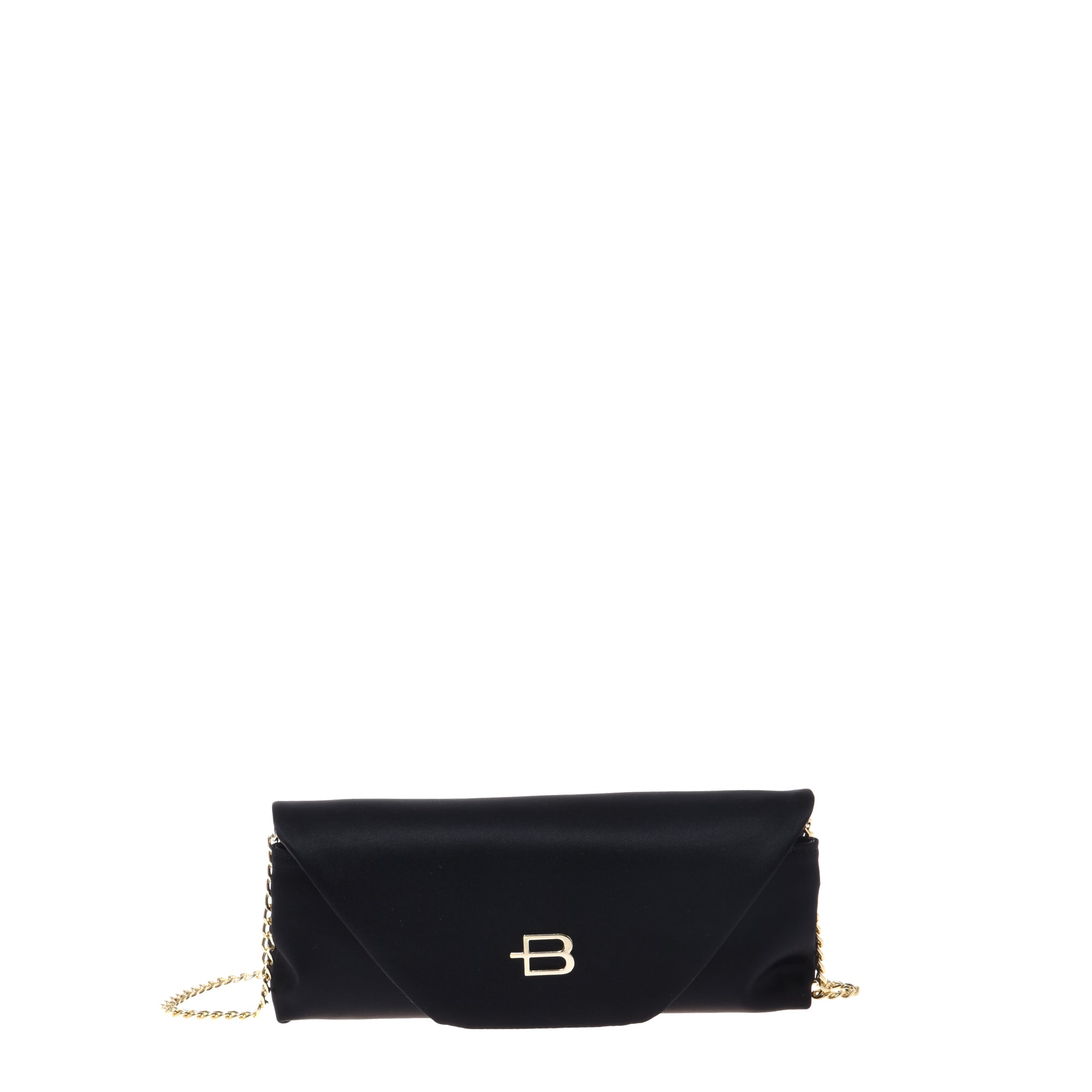 Black satin clutch