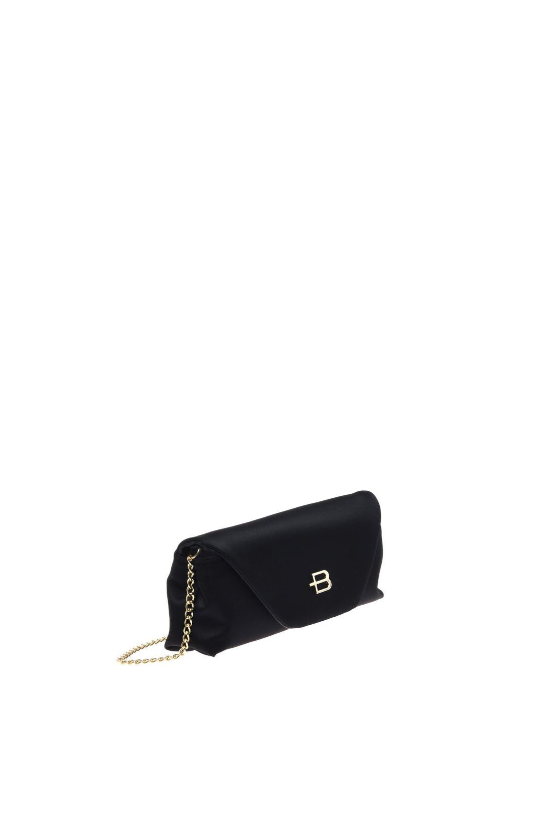 Black satin clutch