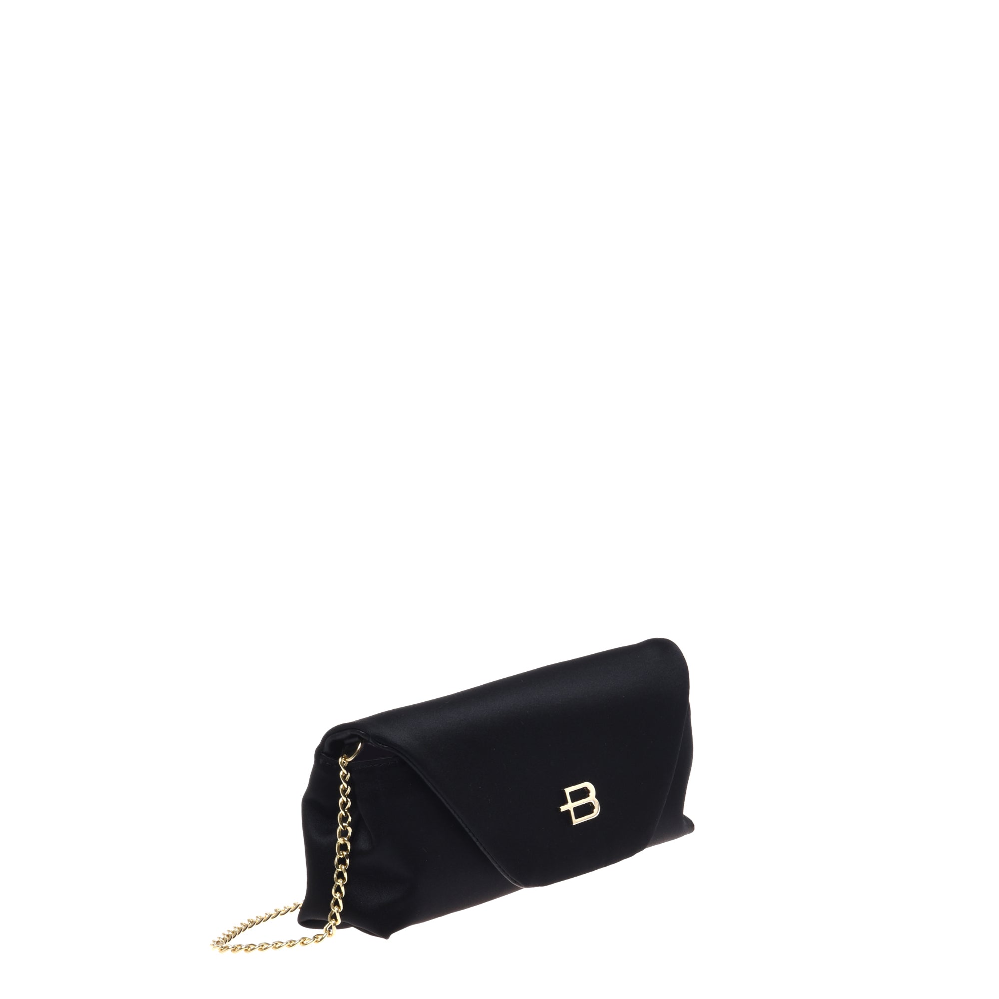 Black satin clutch