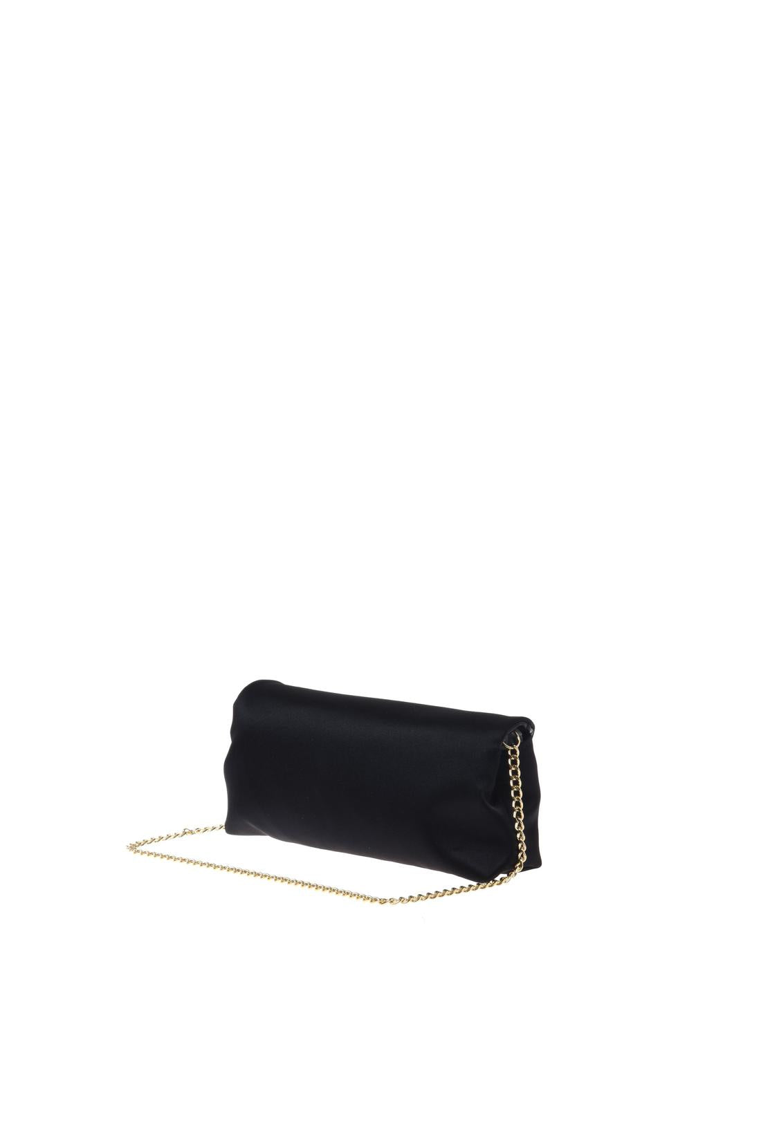 Black satin clutch
