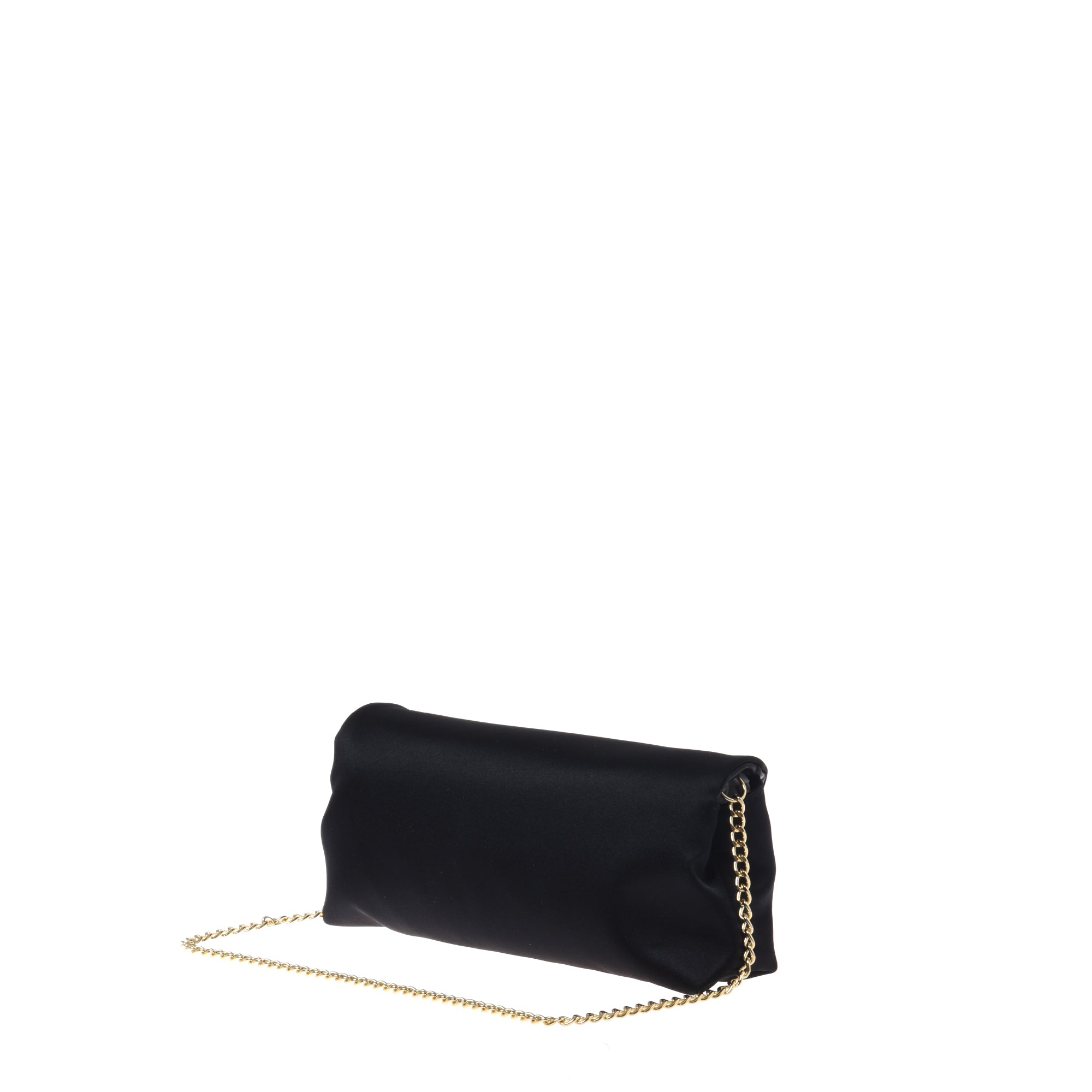 Black satin clutch