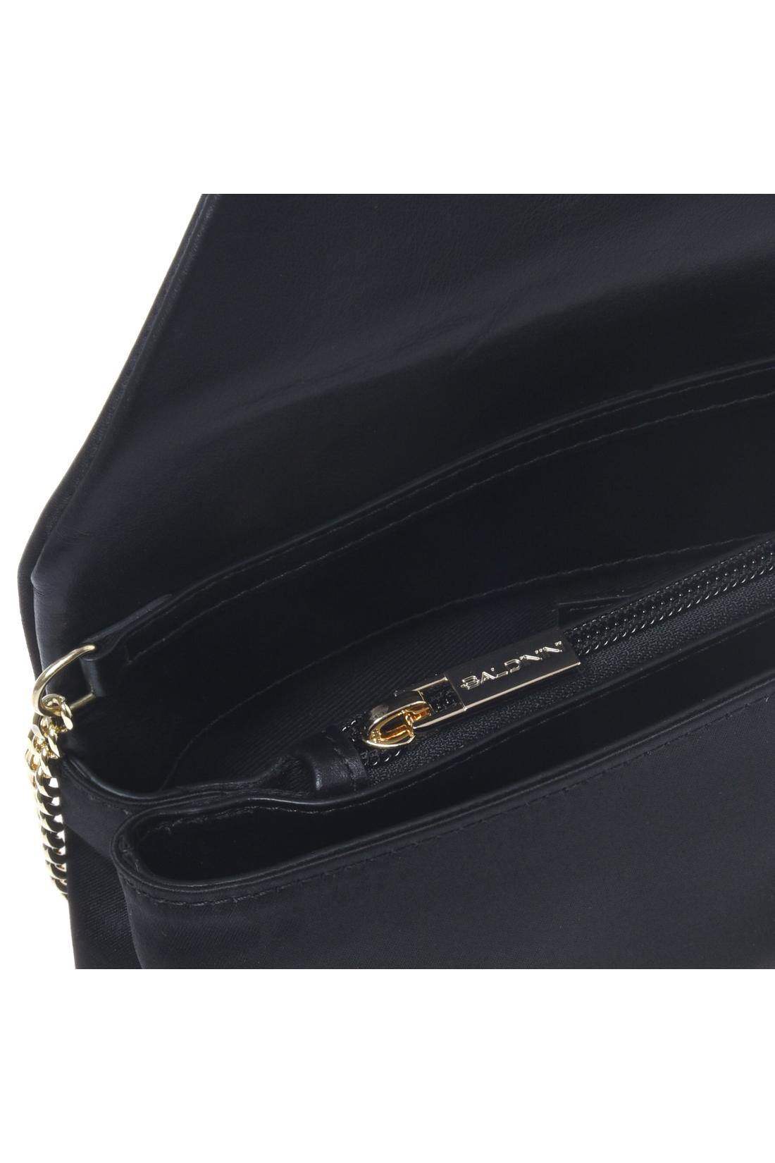 Black satin clutch