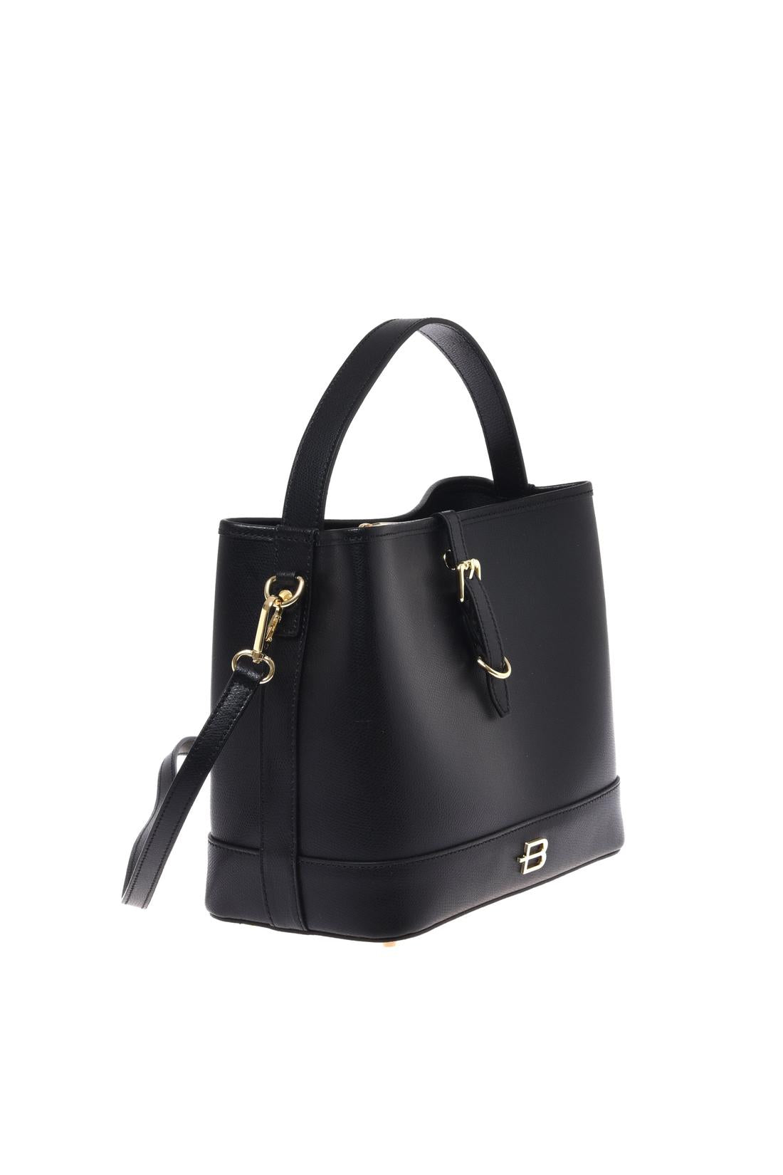 Black palmellato leather handbag-Baldinini-OUTLET-ARCHIVIST-ARCHIVE-SALE