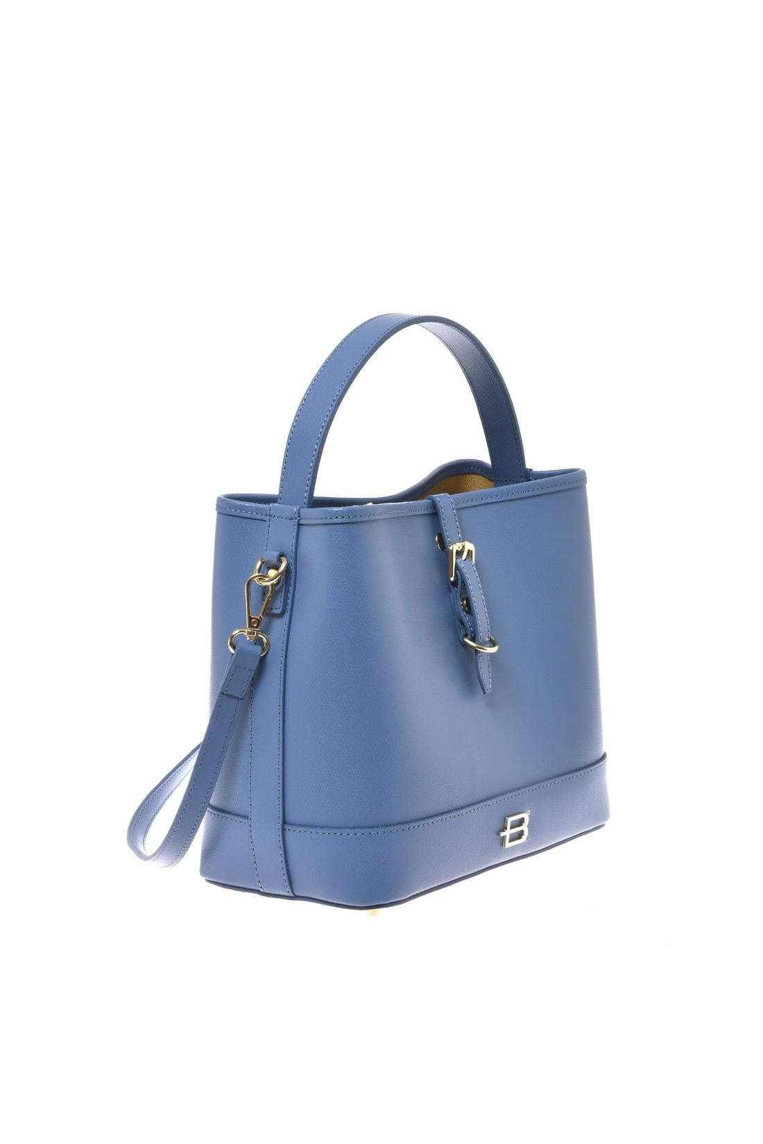 Cerulean palmellato leather handbag-Baldinini-OUTLET-ARCHIVIST-ARCHIVE-SALE
