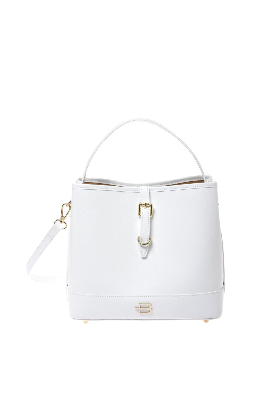 White palmellato leather handbag-Baldinini-OUTLET-BIANCO-ARCHIVIST-ARCHIVE-SALE