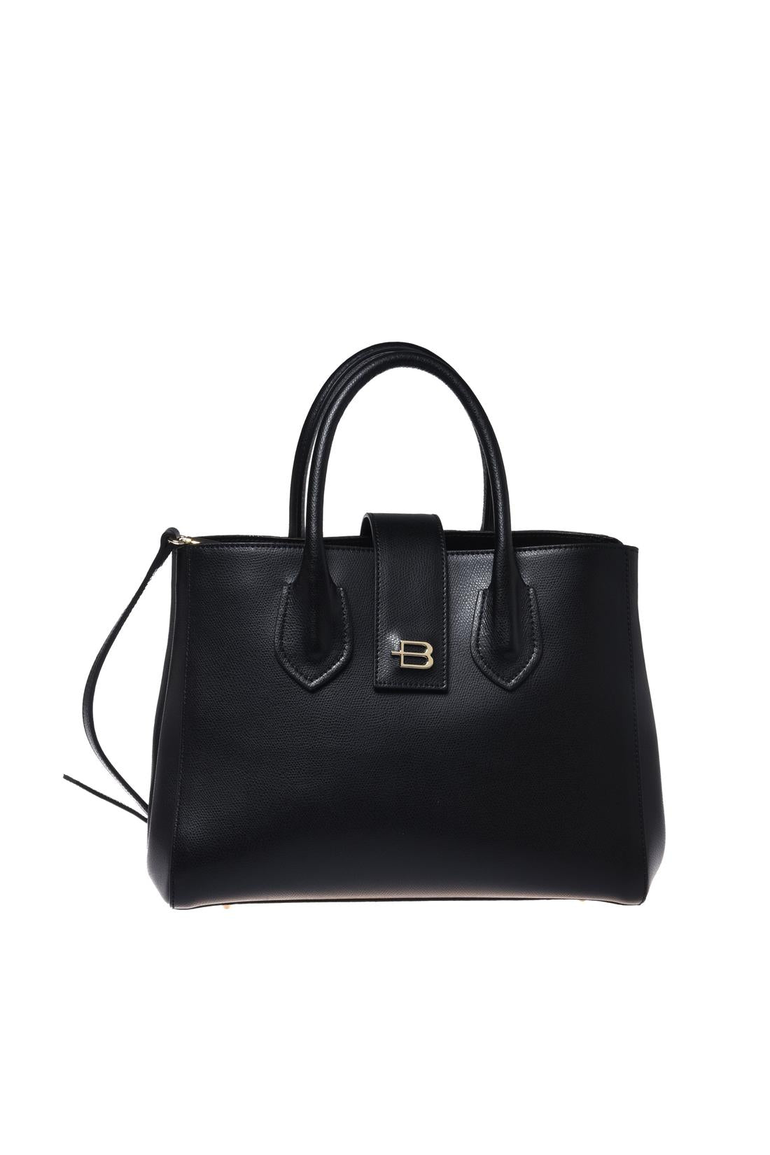 Black palmellato leather handbag