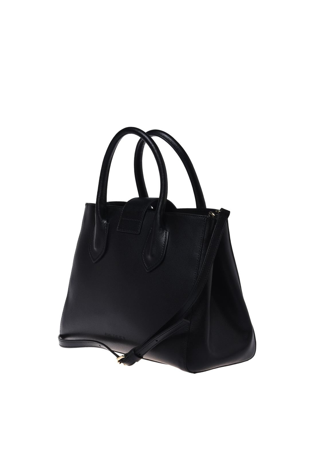 Black palmellato leather handbag