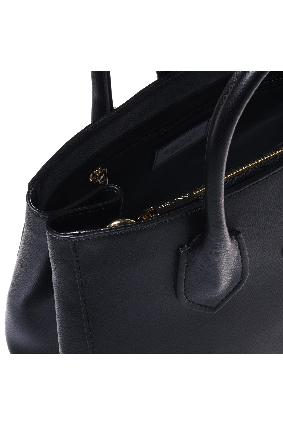 Black palmellato leather handbag