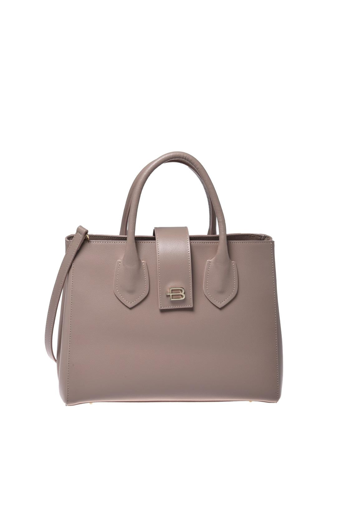 Nude palmellato leather handbag
