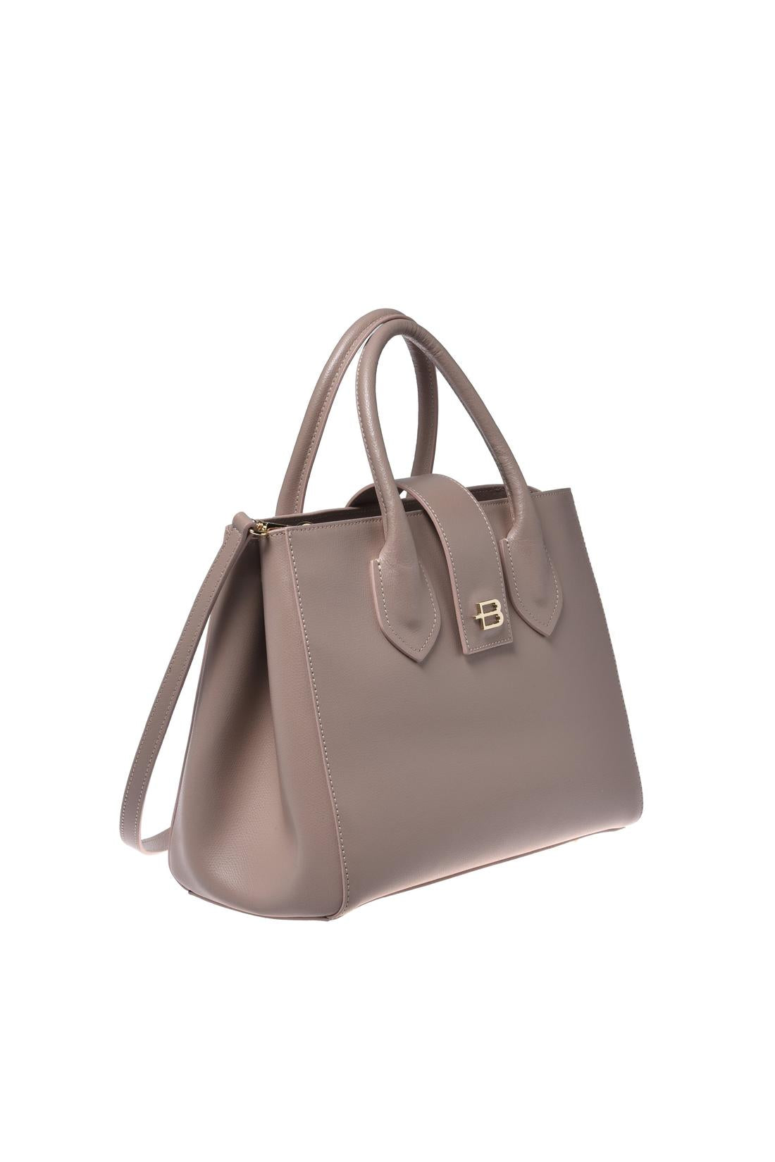 Nude palmellato leather handbag