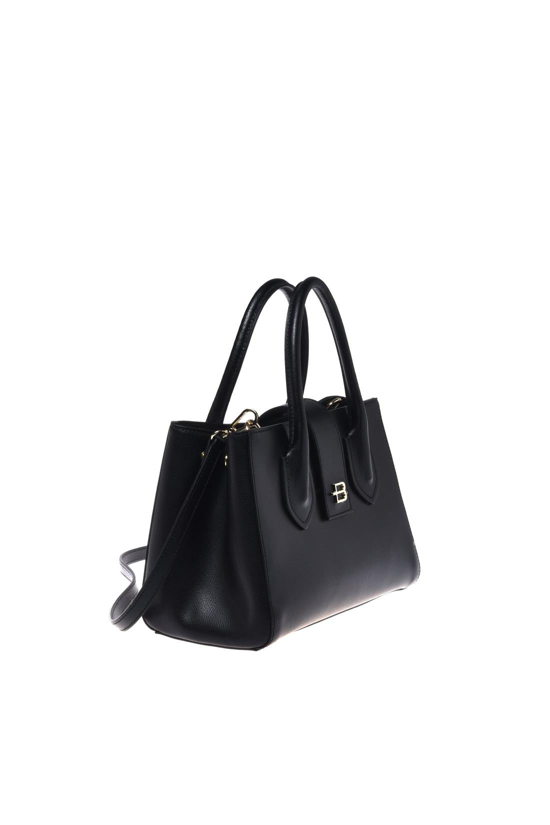 Black palmellato leather handbag-Baldinini-OUTLET-ARCHIVIST-ARCHIVE-SALE