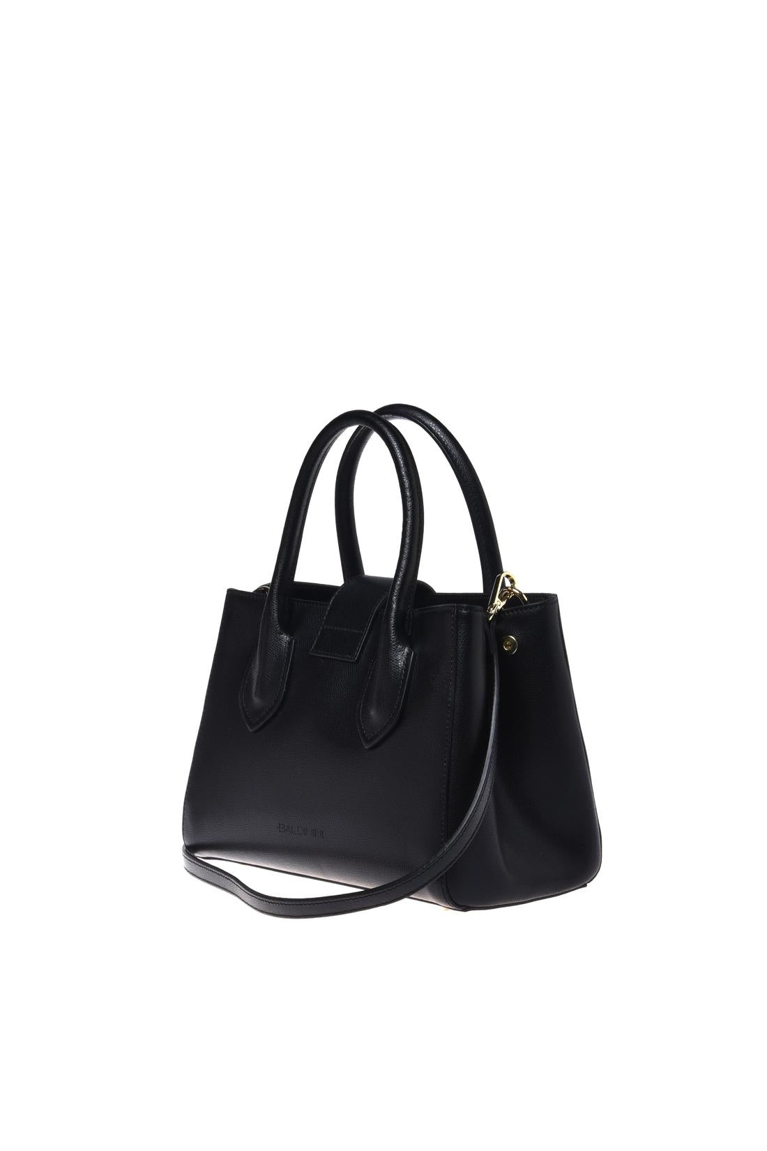Black palmellato leather handbag-Baldinini-OUTLET-ARCHIVIST-ARCHIVE-SALE