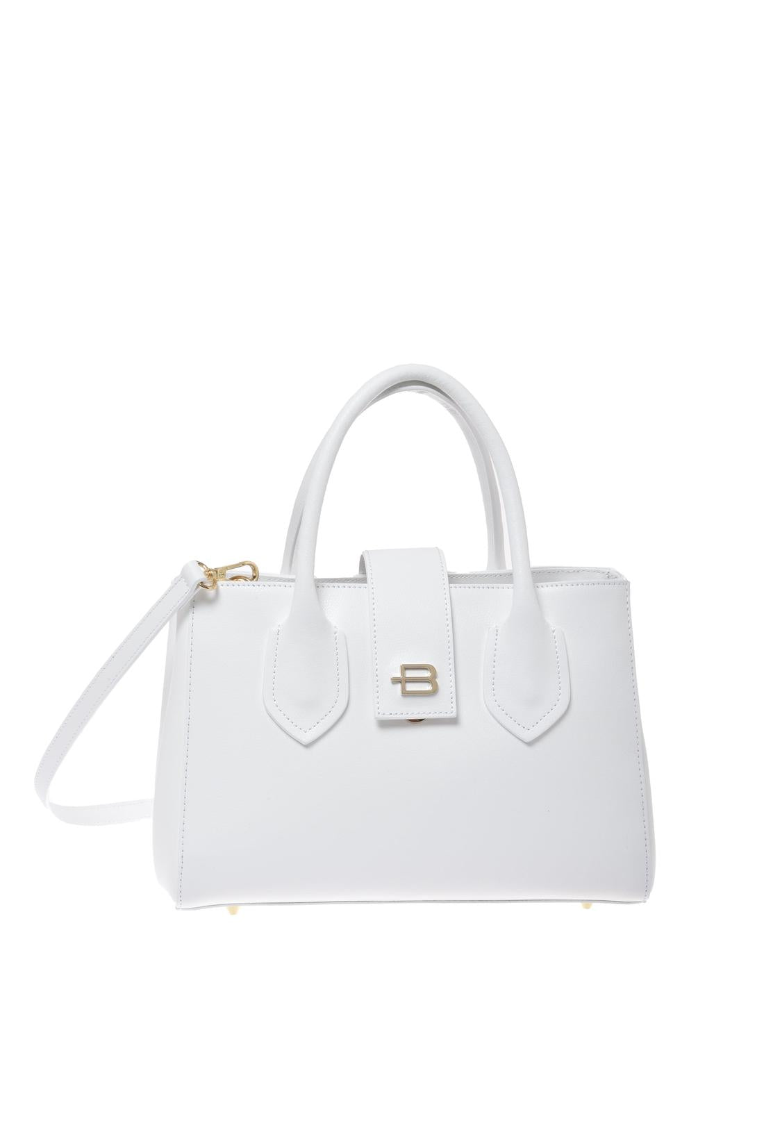 White palmellato leather handbag-Baldinini-OUTLET-BIANCO-ARCHIVIST-ARCHIVE-SALE