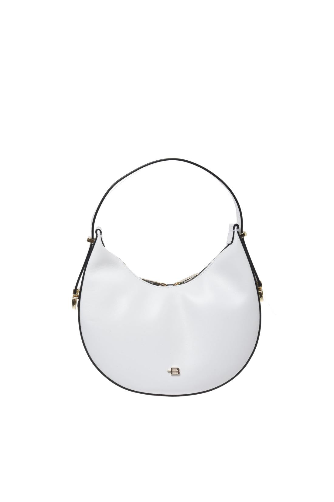 White leather handbag