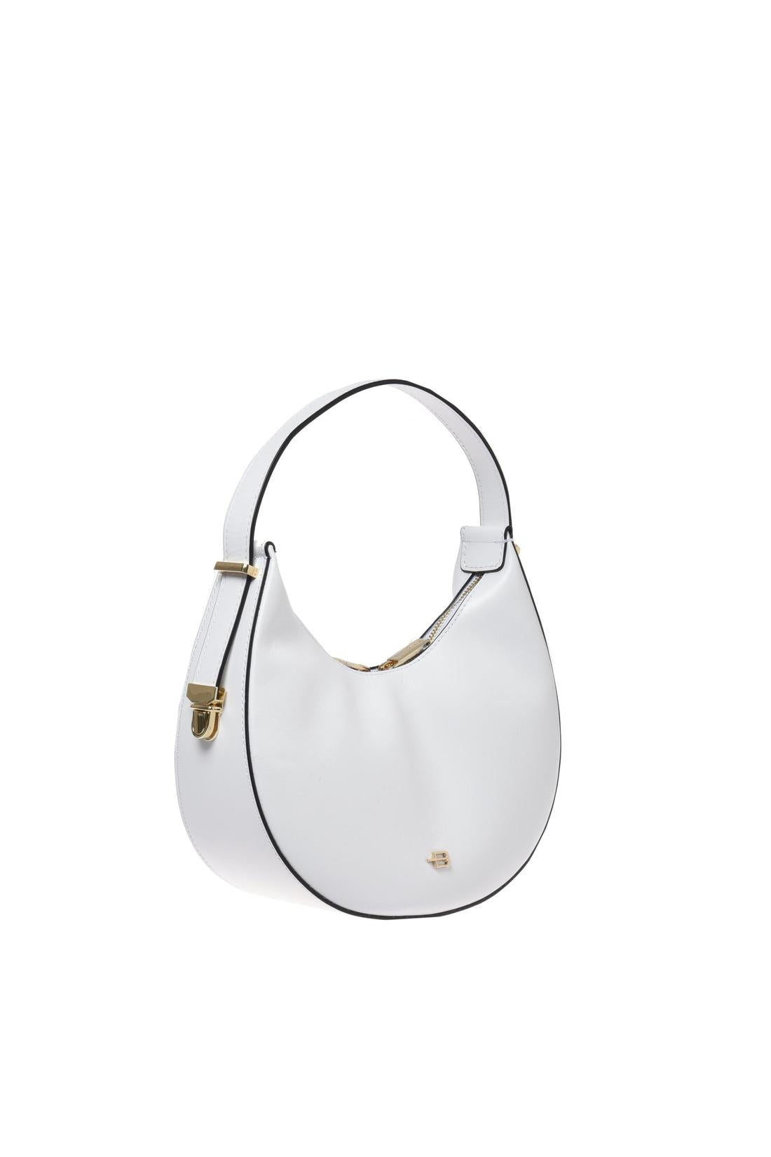 White leather handbag