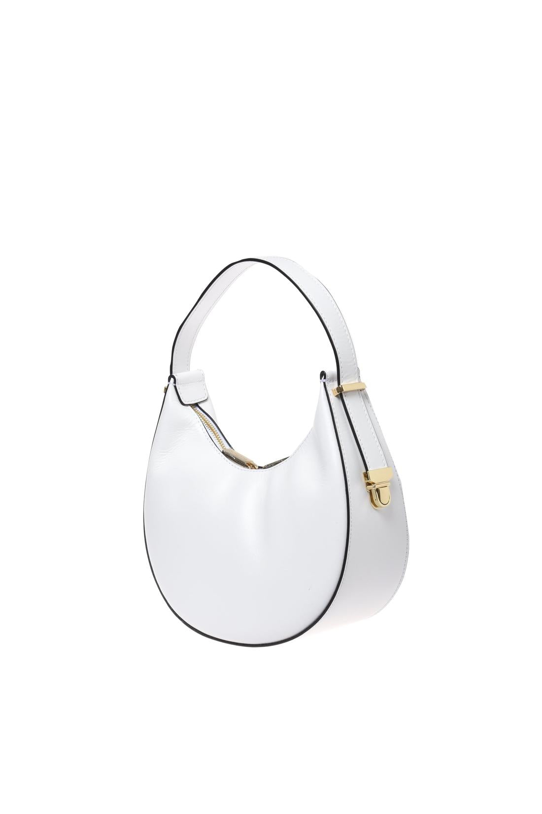 White leather handbag