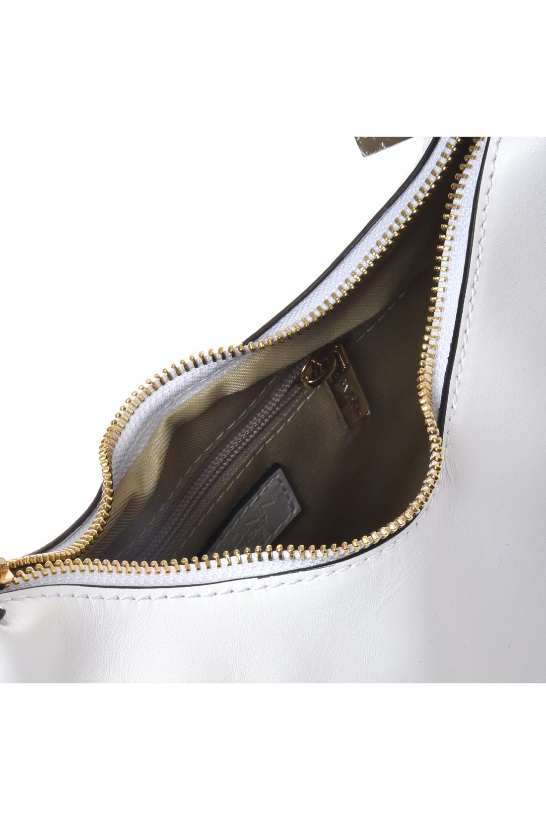 White leather handbag
