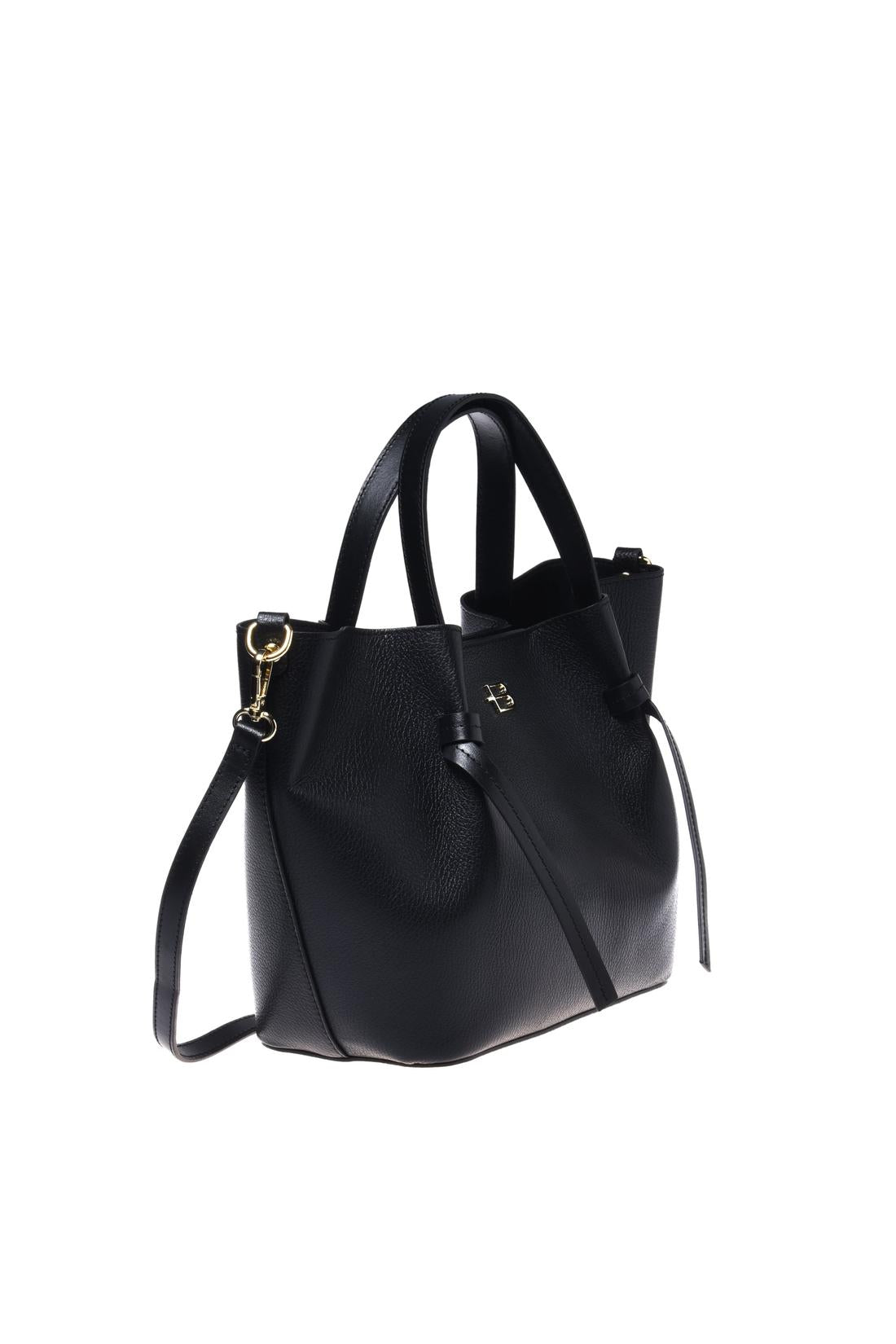 Black pebbled leather shoulder bag-Baldinini-OUTLET-ARCHIVIST-ARCHIVE-SALE