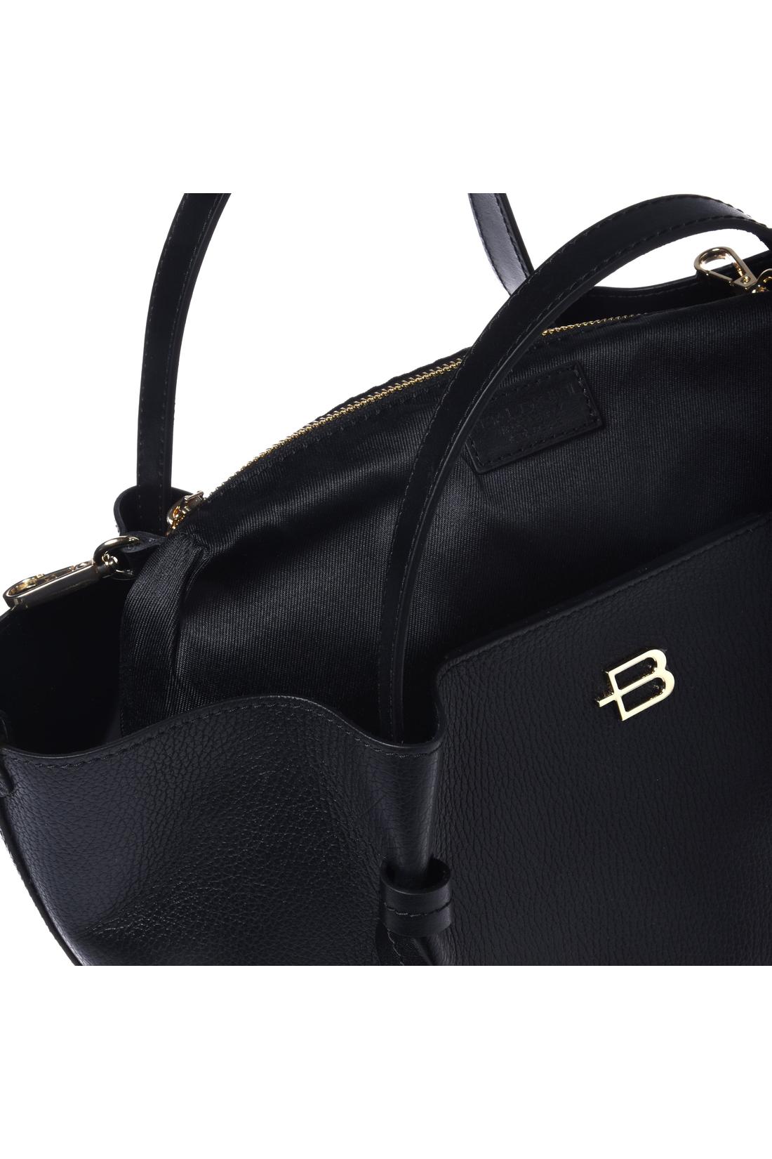 Black pebbled leather shoulder bag-Baldinini-OUTLET-ARCHIVIST-ARCHIVE-SALE